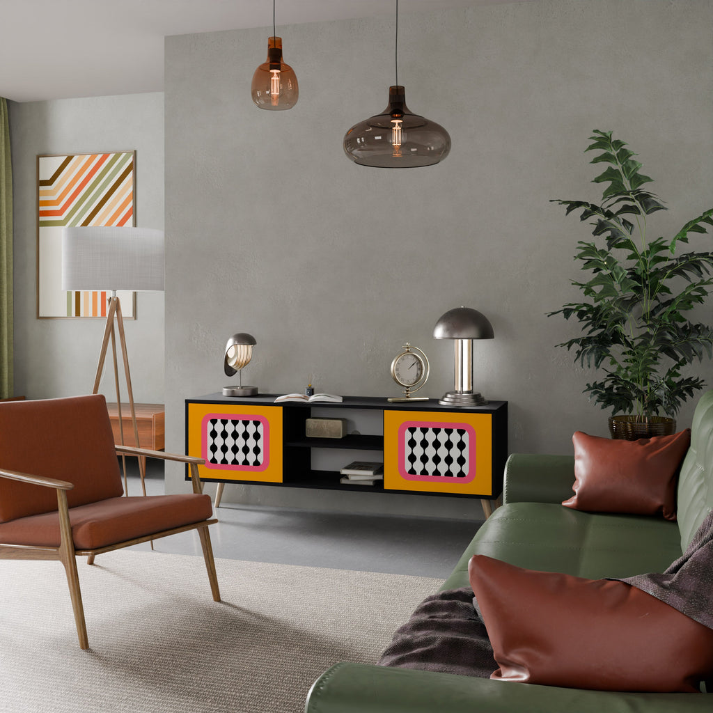 TEARS IN HEAVEN 2-Door TV Stand in Black Finish