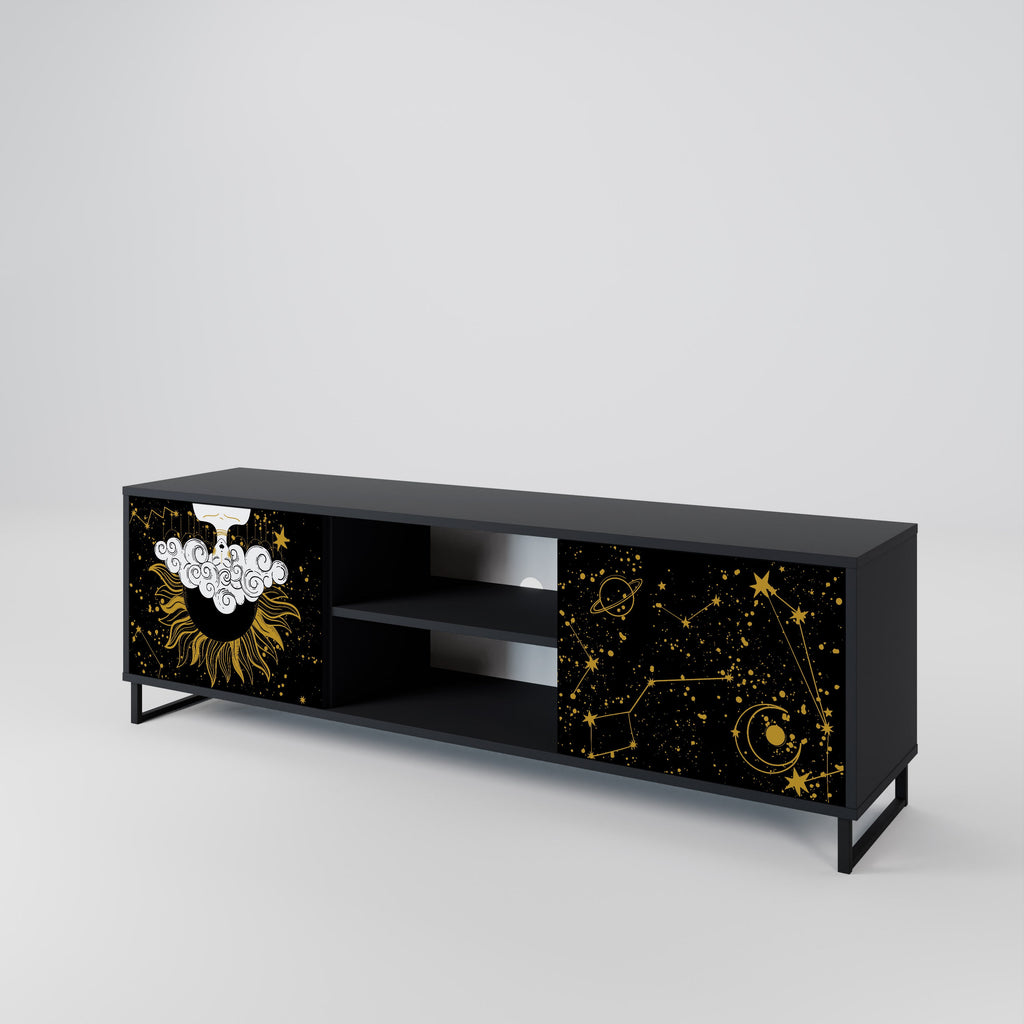 STELLAR CONSTELLATIONS 2-Door TV Stand in Black Finish