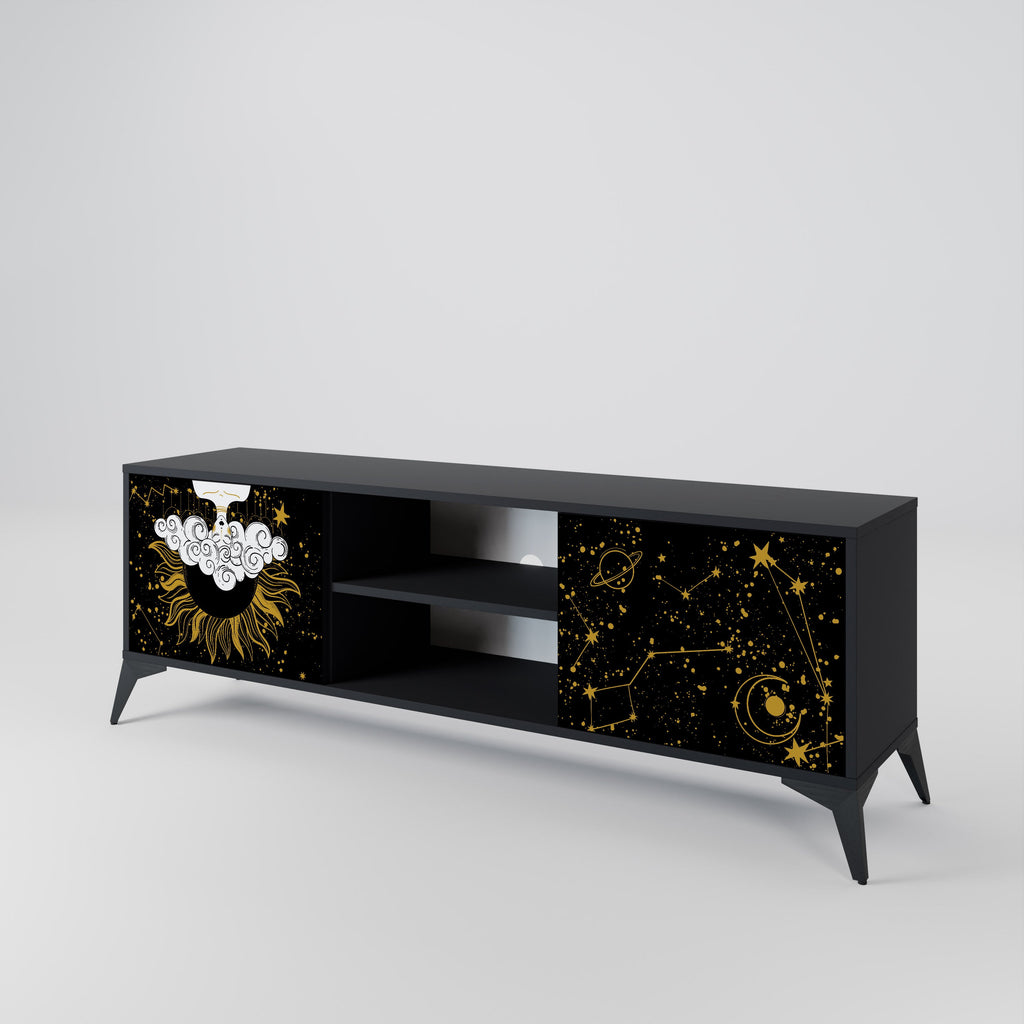 STELLAR CONSTELLATIONS 2-Door TV Stand in Black Finish