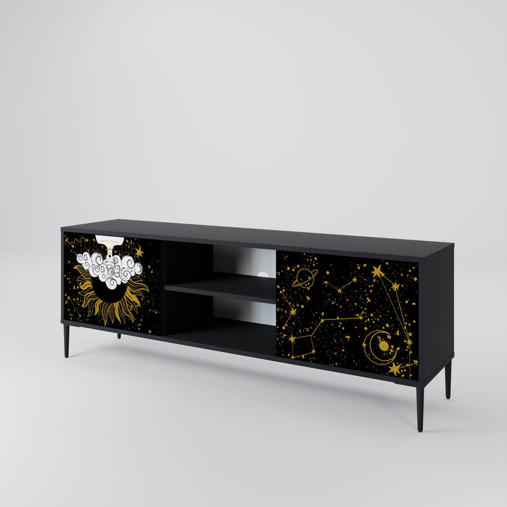 STELLAR CONSTELLATIONS 2-Door TV Stand in Black Finish