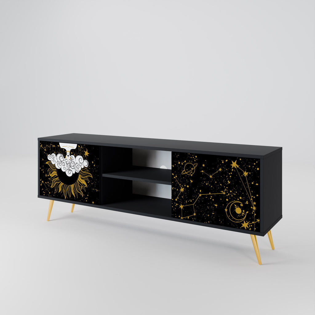 STELLAR CONSTELLATIONS 2-Door TV Stand in Black Finish