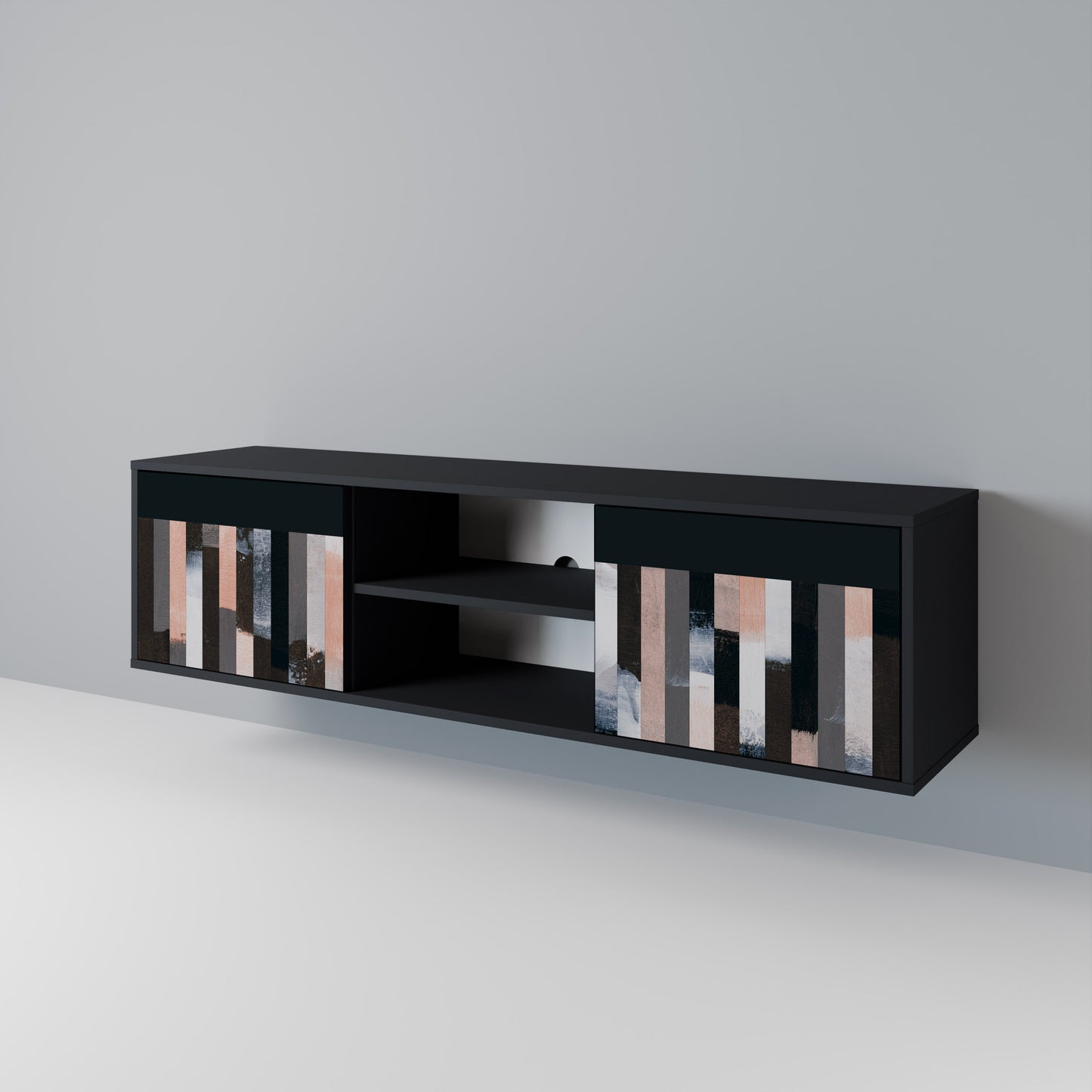 COLLAGE OF RECTANGLES 2-Door TV Cabinet