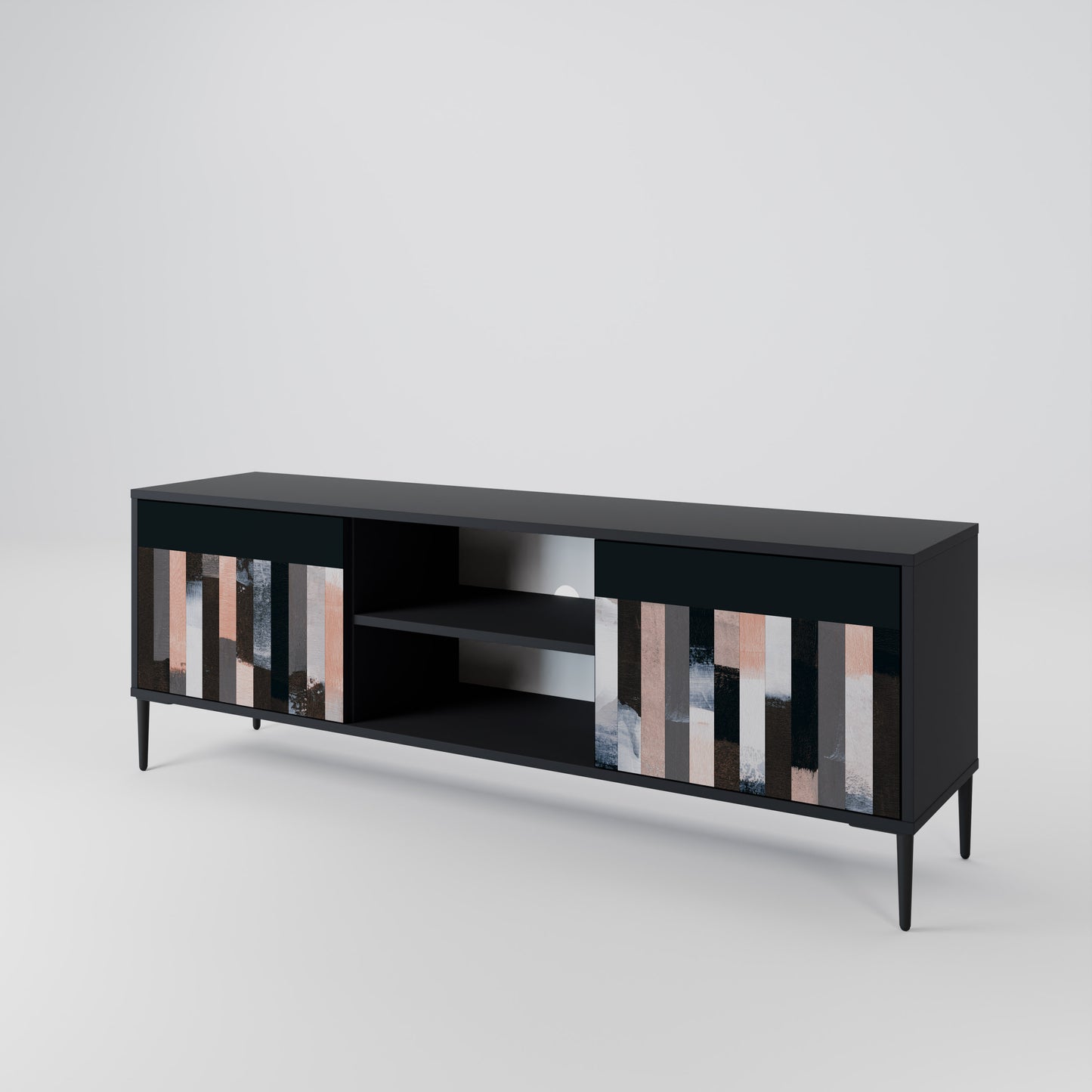 COLLAGE OF RECTANGLES 2-Door TV Cabinet