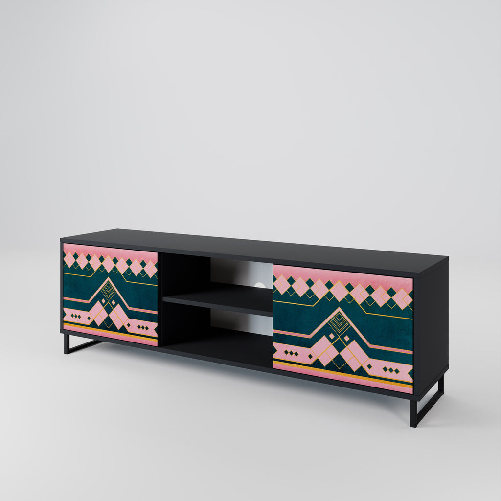 ROYAL COMPOSITION 2-Door TV Stand in Black Finish
