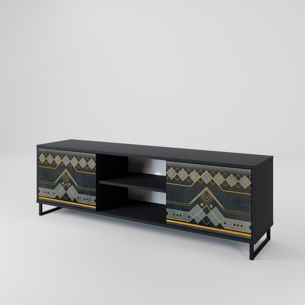 ROYAL ORDINARINESS 2-Door TV Stand in Black Finish