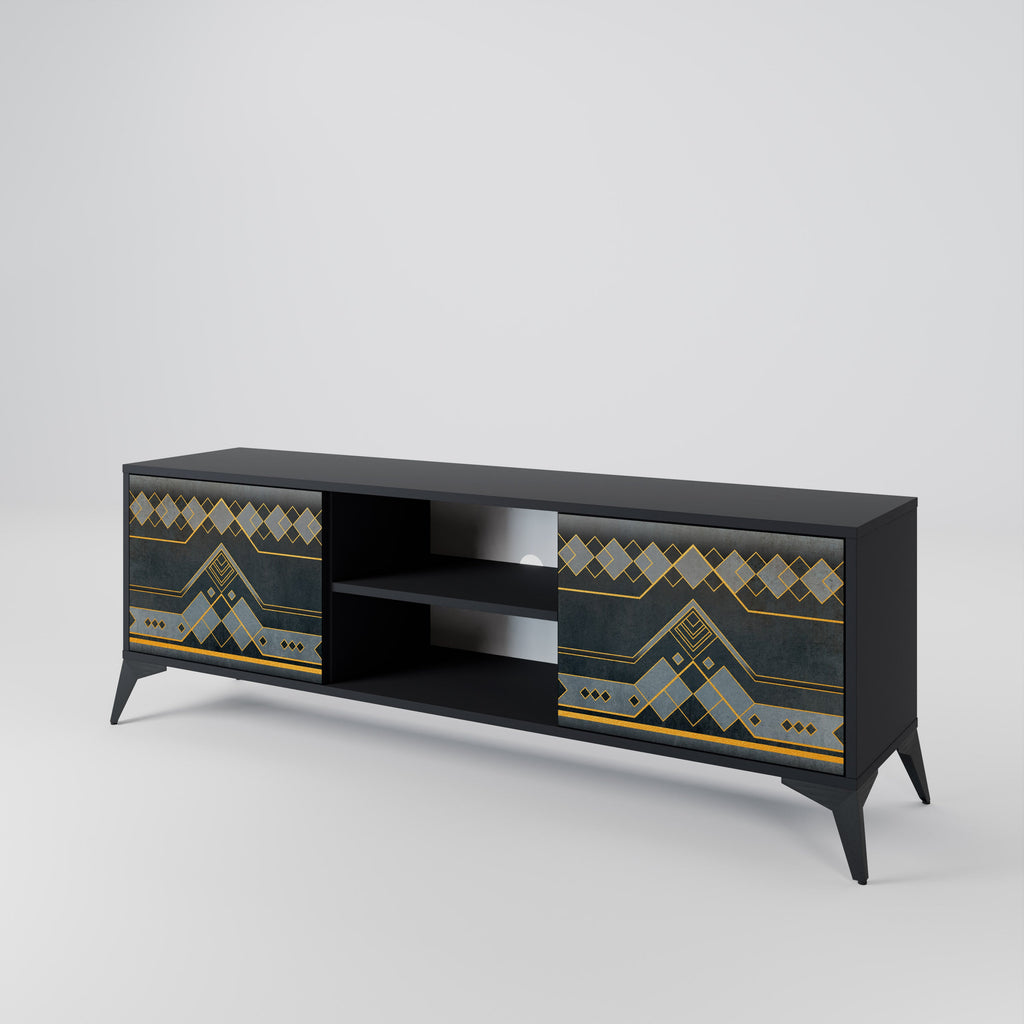 ROYAL ORDINARINESS 2-Door TV Stand in Black Finish