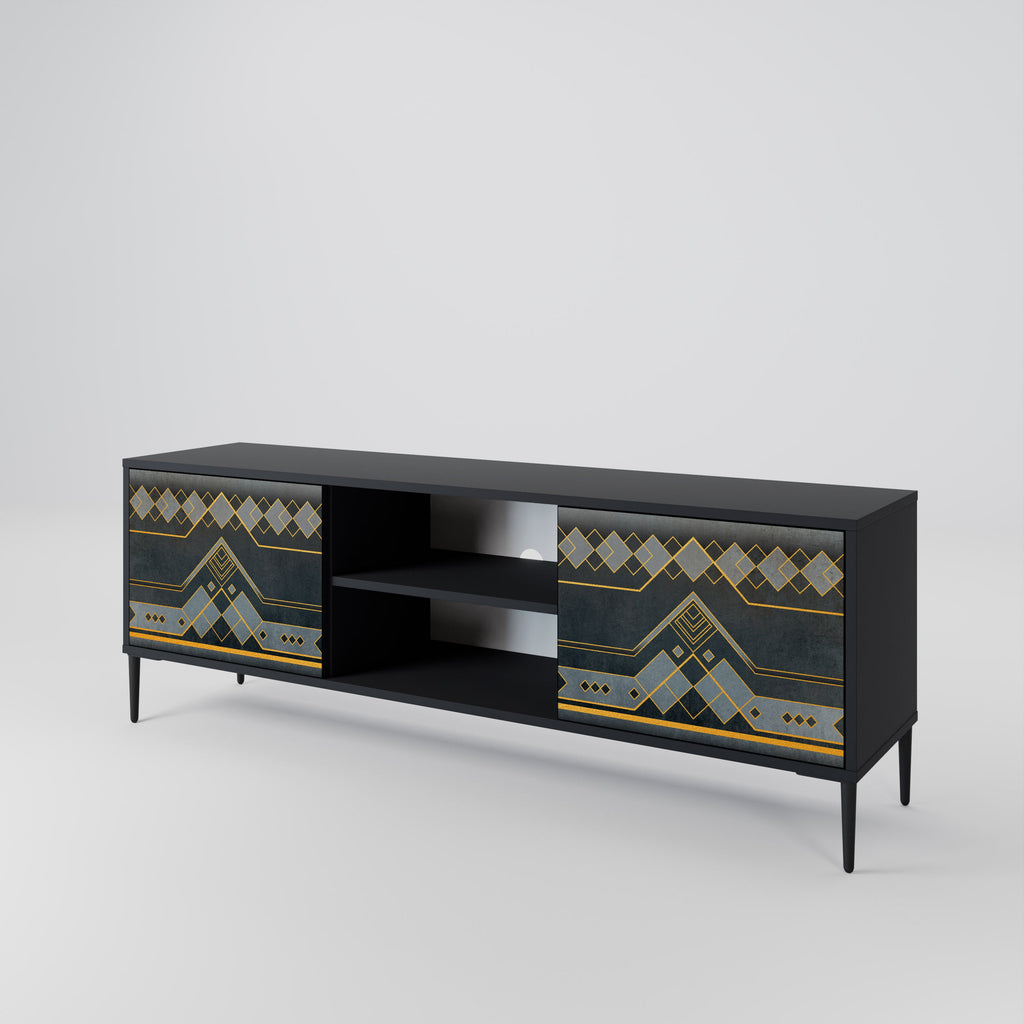 ROYAL ORDINARINESS 2-Door TV Stand in Black Finish