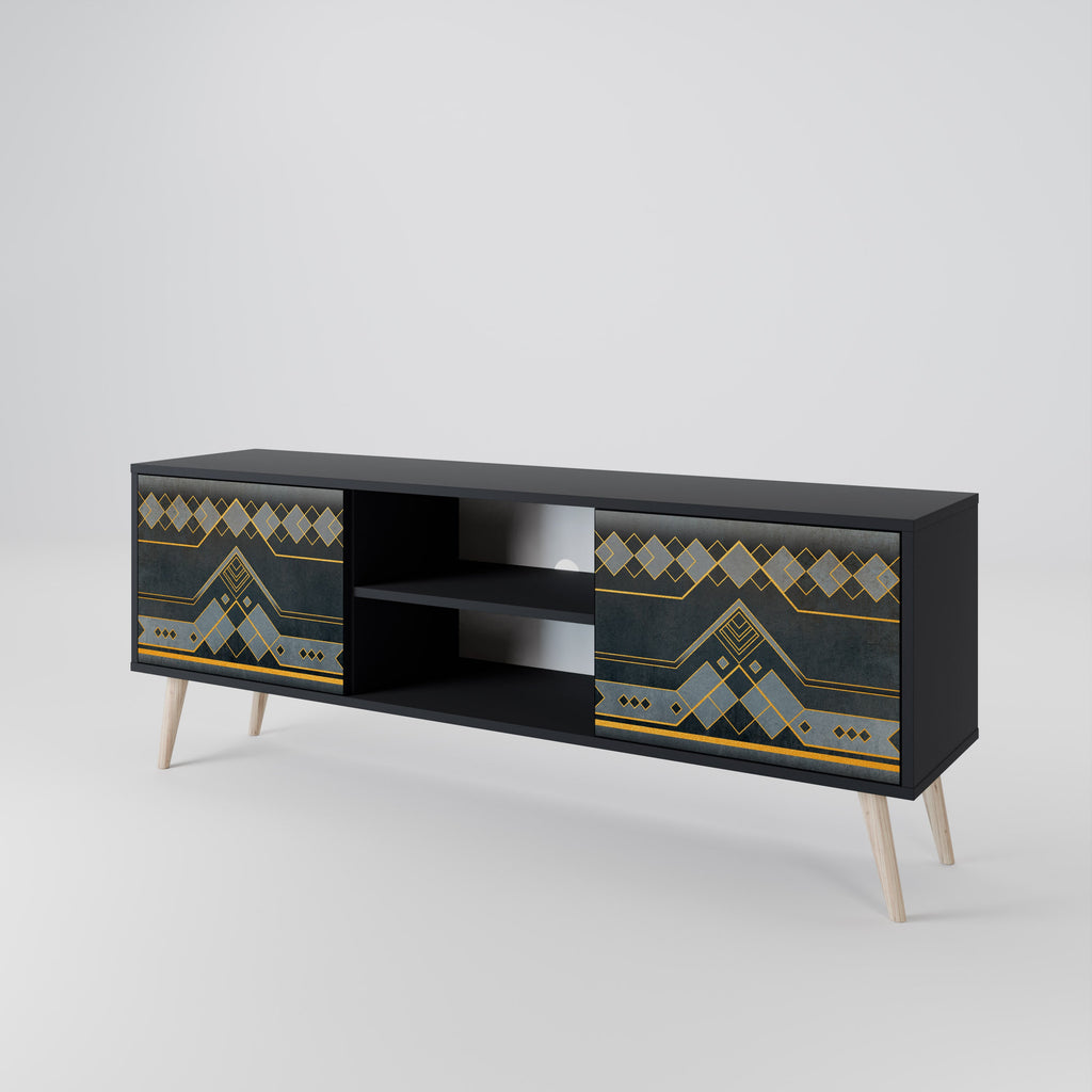 ROYAL ORDINARINESS 2-Door TV Stand in Black Finish