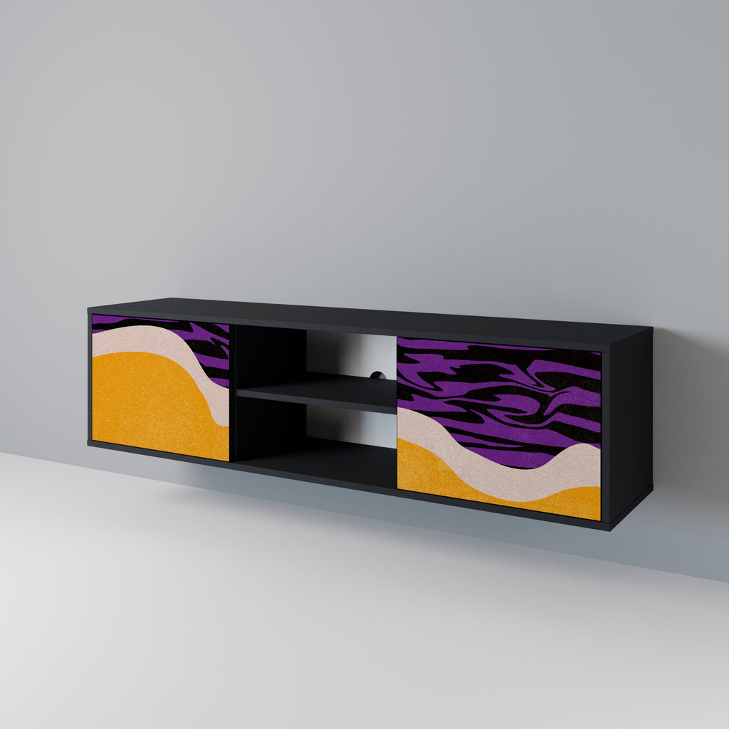 INDEPENDENT BORDER 2-Door TV Stand in Black Finish