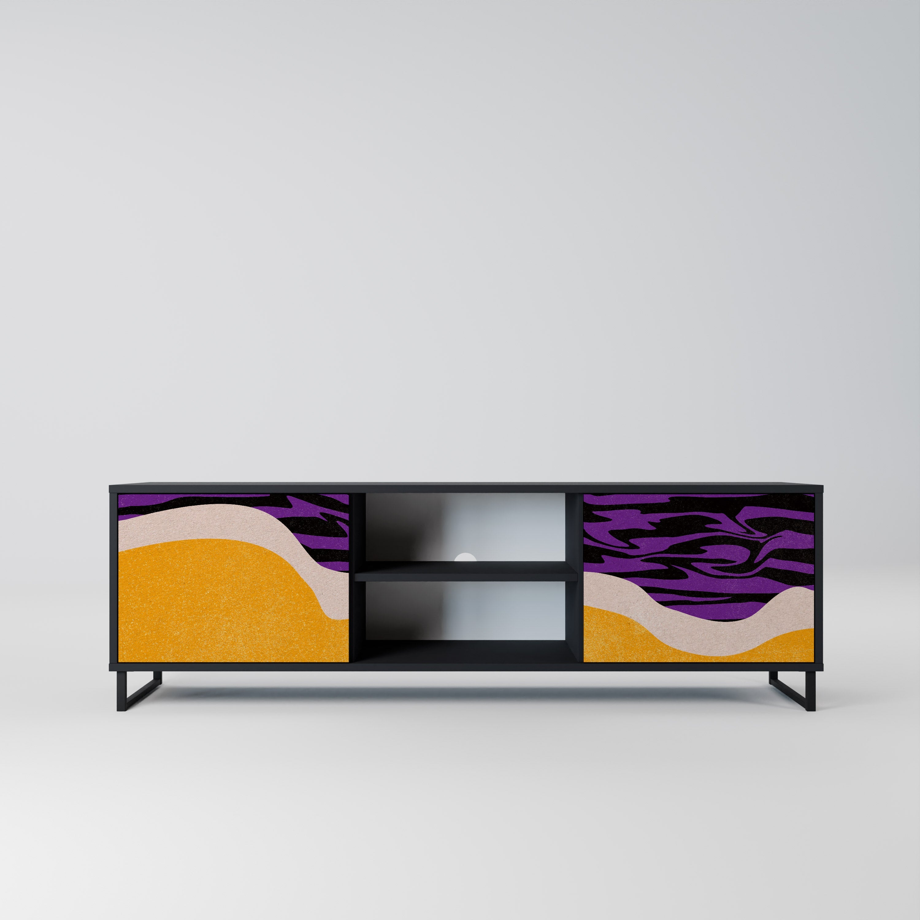 INDEPENDENT BORDER 2-Door TV Stand in Black Finish