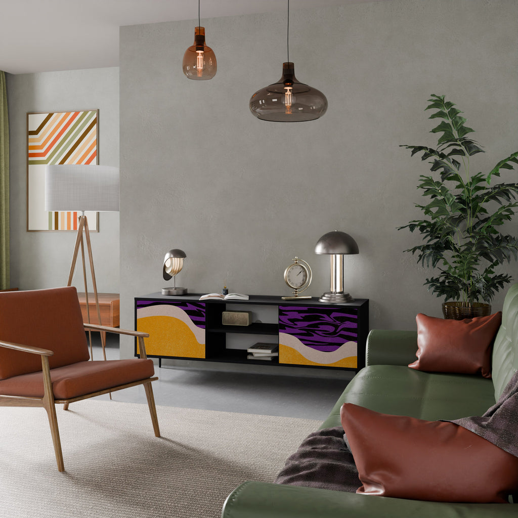 INDEPENDENT BORDER 2-Door TV Stand in Black Finish