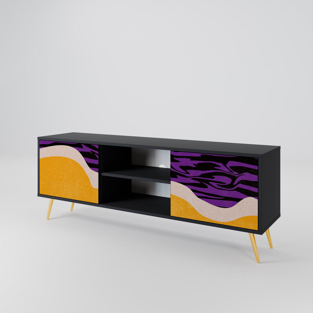 INDEPENDENT BORDER 2-Door TV Stand in Black Finish