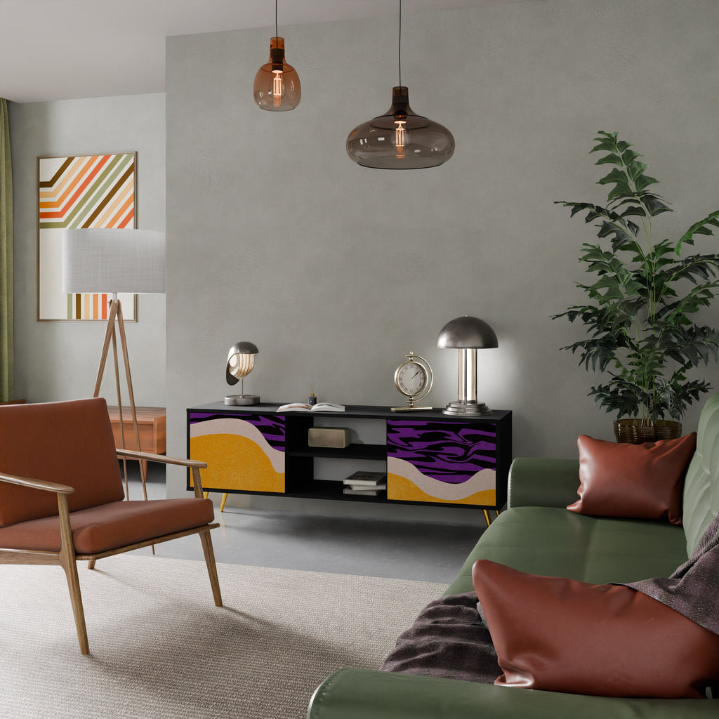 INDEPENDENT BORDER 2-Door TV Stand in Black Finish