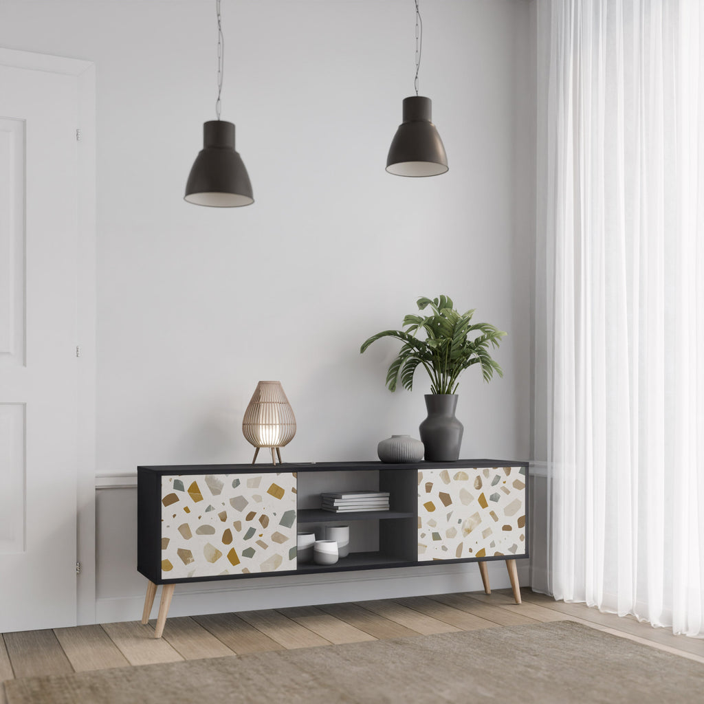 PIECES OF TOMORROW 2-Door TV Stand in Black Finish