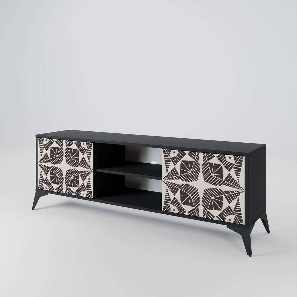 MONOCHROME NEXUS 2-Door TV Stand in Black Finish