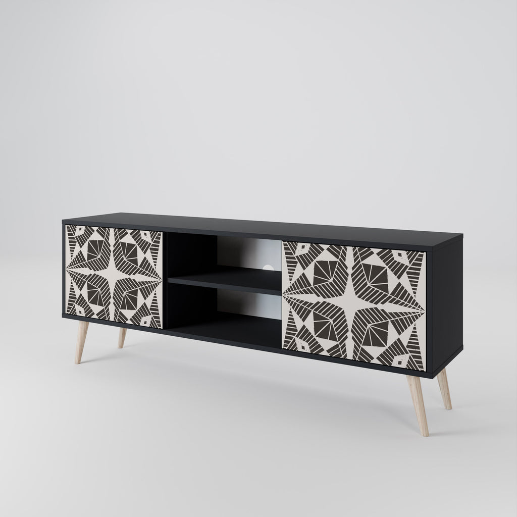 MONOCHROME NEXUS 2-Door TV Stand in Black Finish