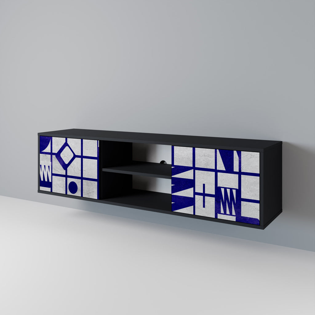 THE RIGHT PLACES 2-Door TV Stand in Black Finish