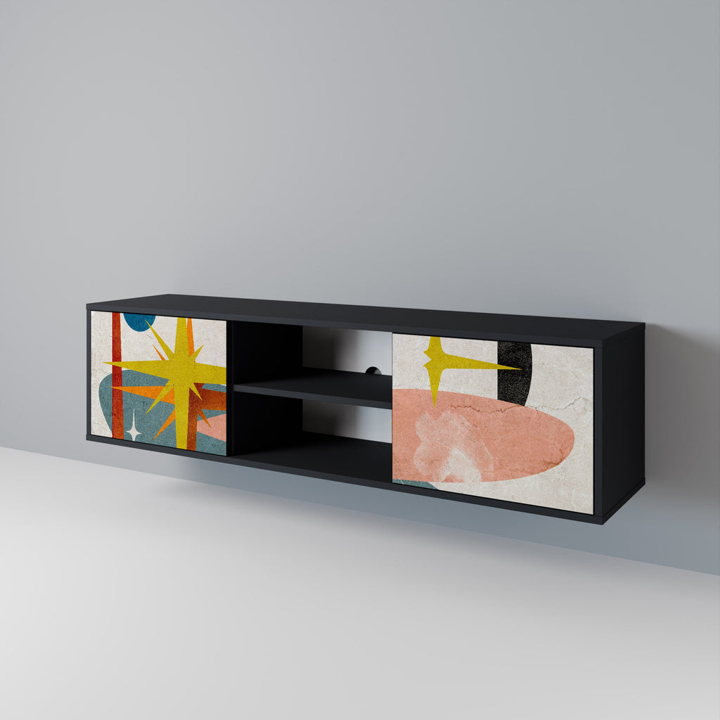 INTERSTELLAR VIBES 2-Door TV Stand in Black Finish