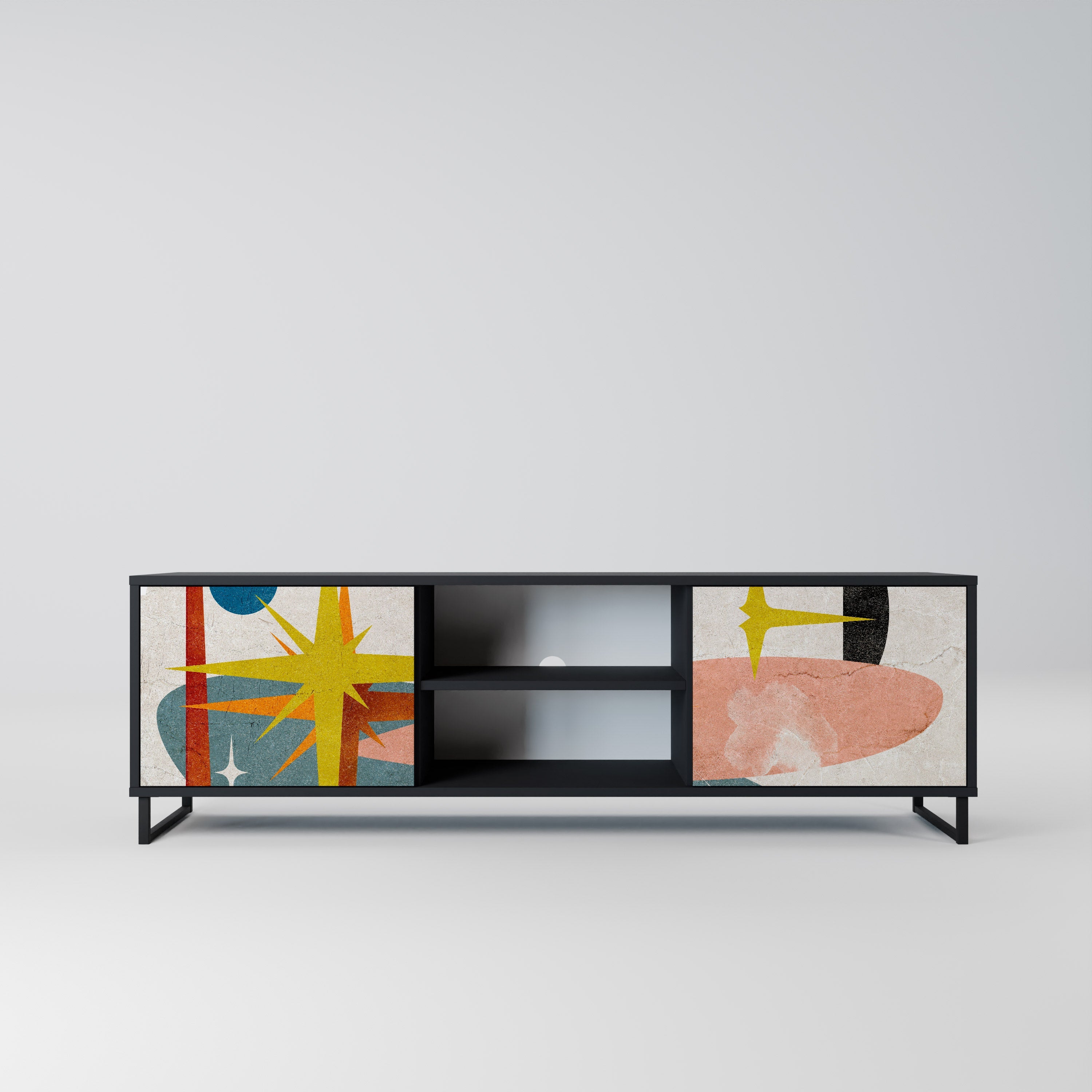 INTERSTELLAR VIBES 2-Door TV Stand in Black Finish