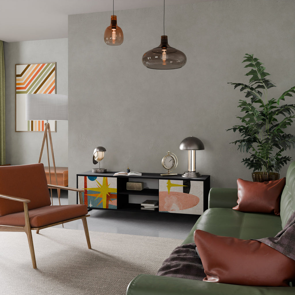 INTERSTELLAR VIBES 2-Door TV Stand in Black Finish