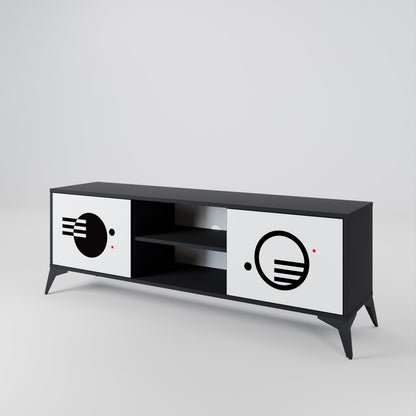 BLACK AND WHITE COMBINATION 2-Door TV Cabinet
