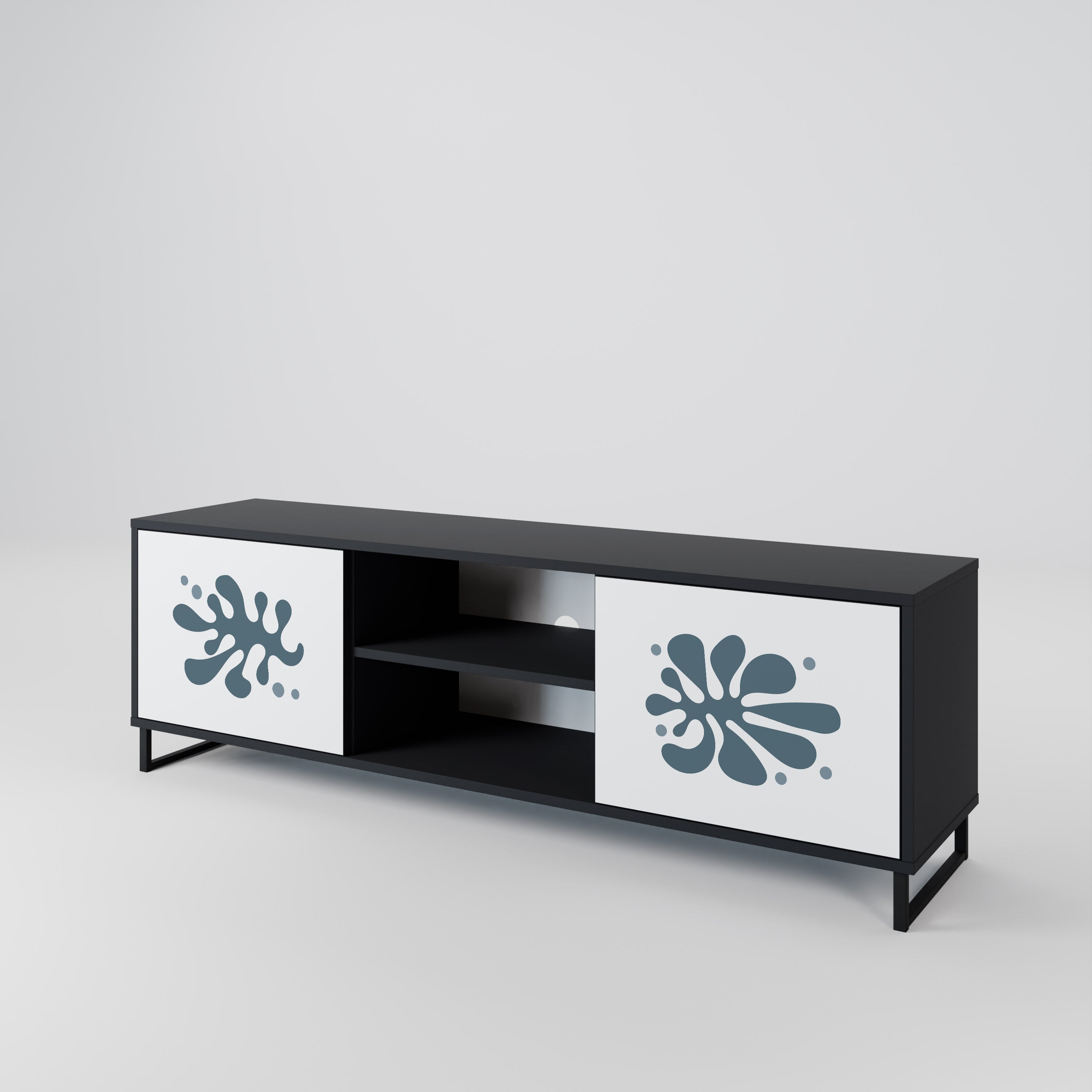 WONDERLAND VEGETATION 2-Door TV Stand in Black Finish