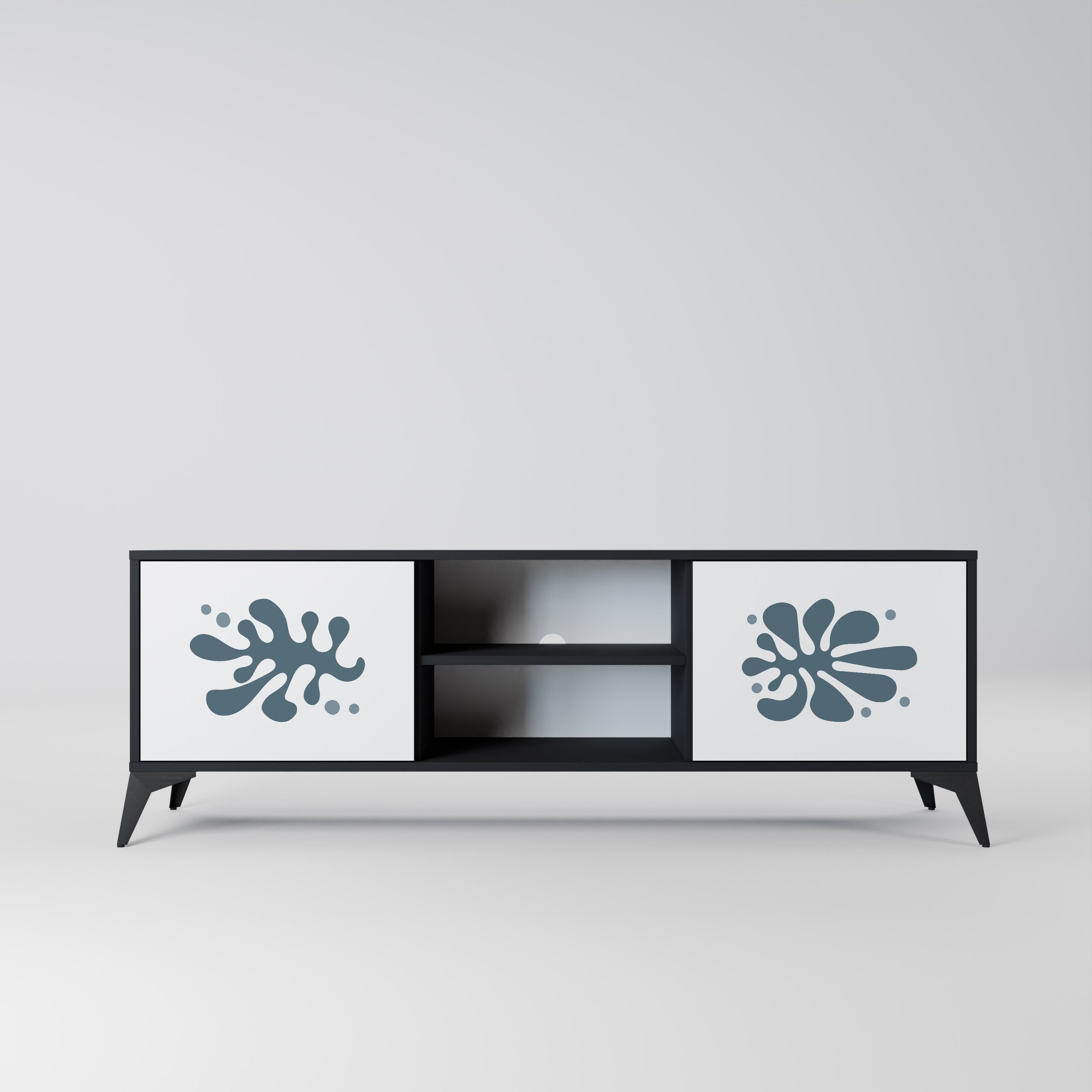 WONDERLAND VEGETATION 2-Door TV Stand in Black Finish