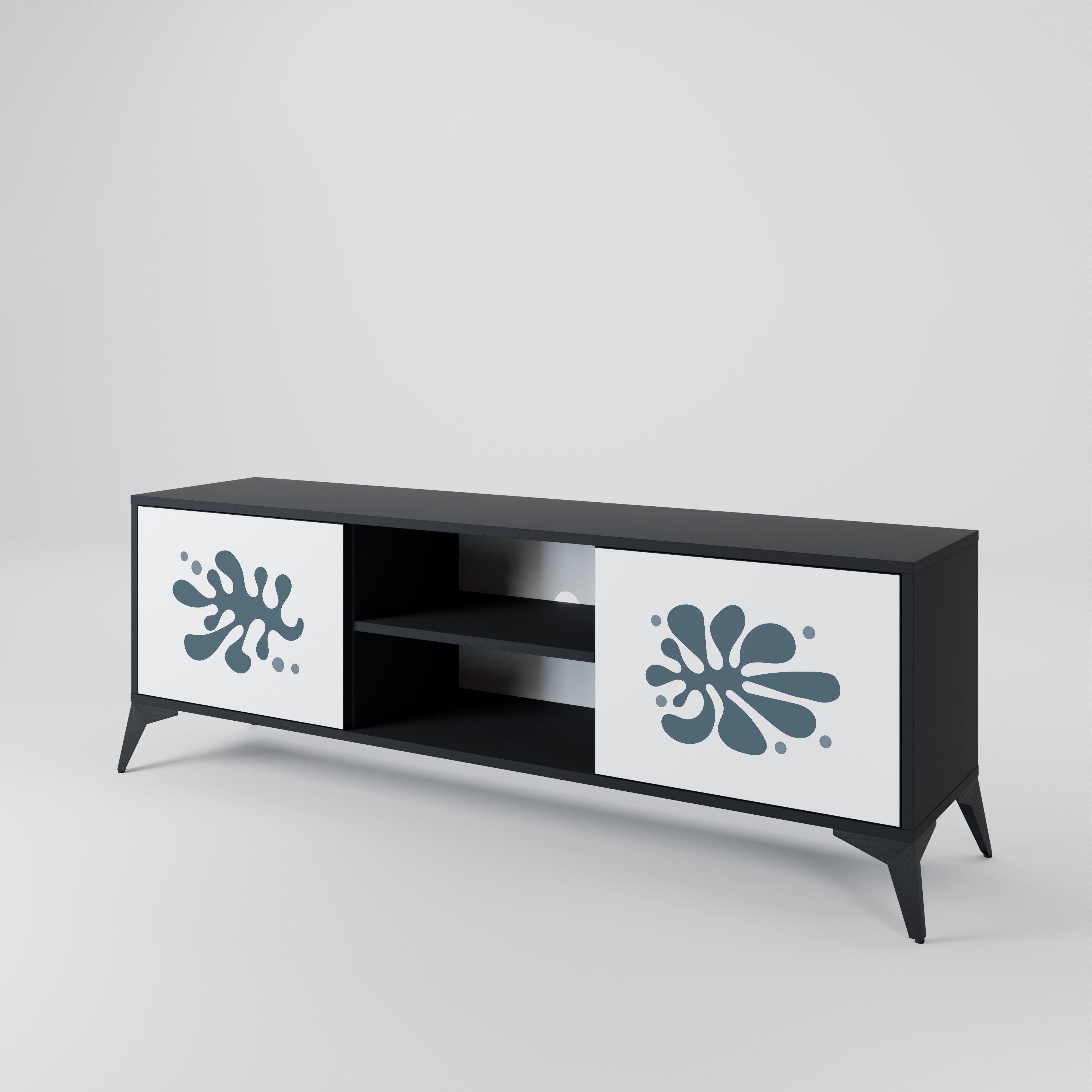 WONDERLAND VEGETATION 2-Door TV Stand in Black Finish