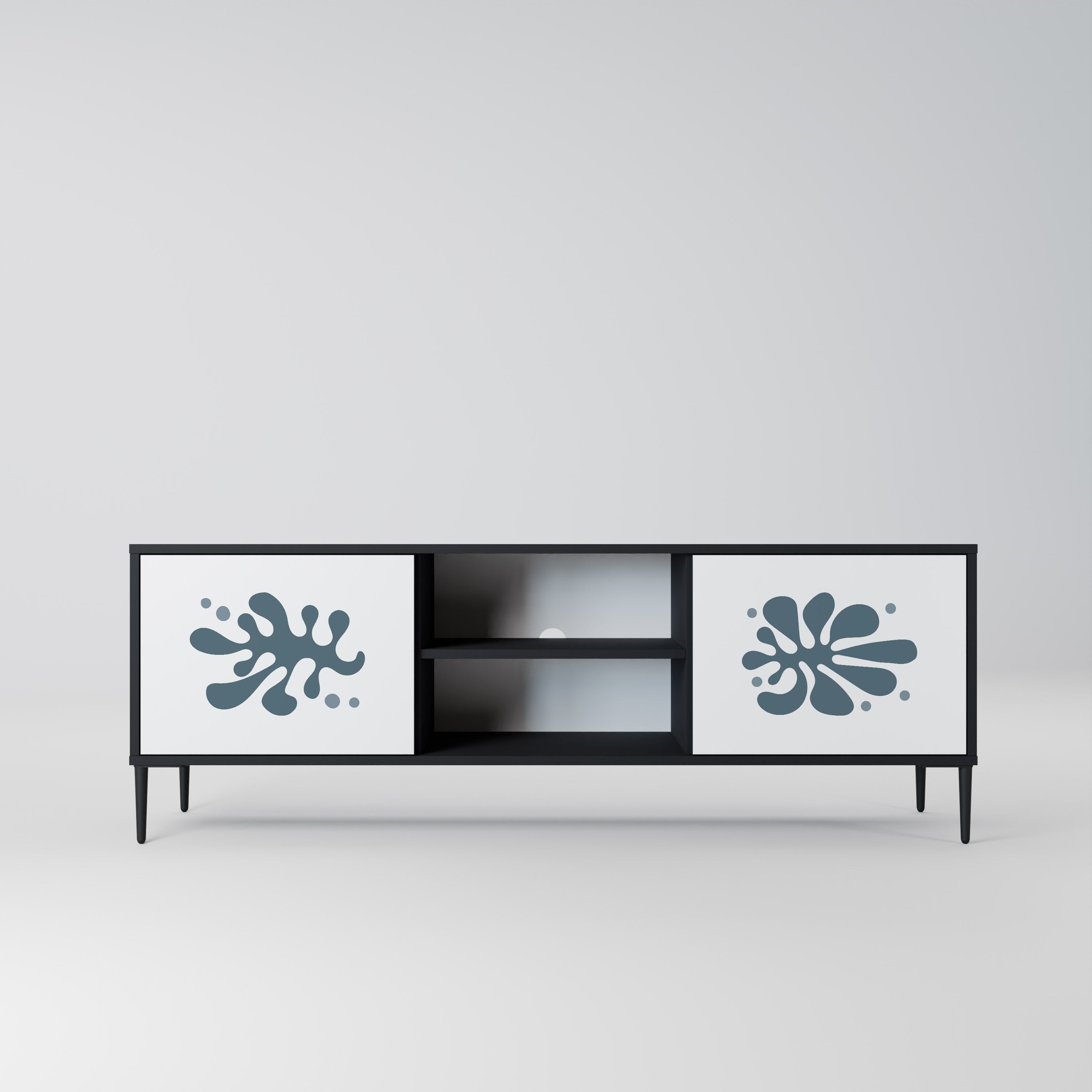 WONDERLAND VEGETATION 2-Door TV Stand in Black Finish