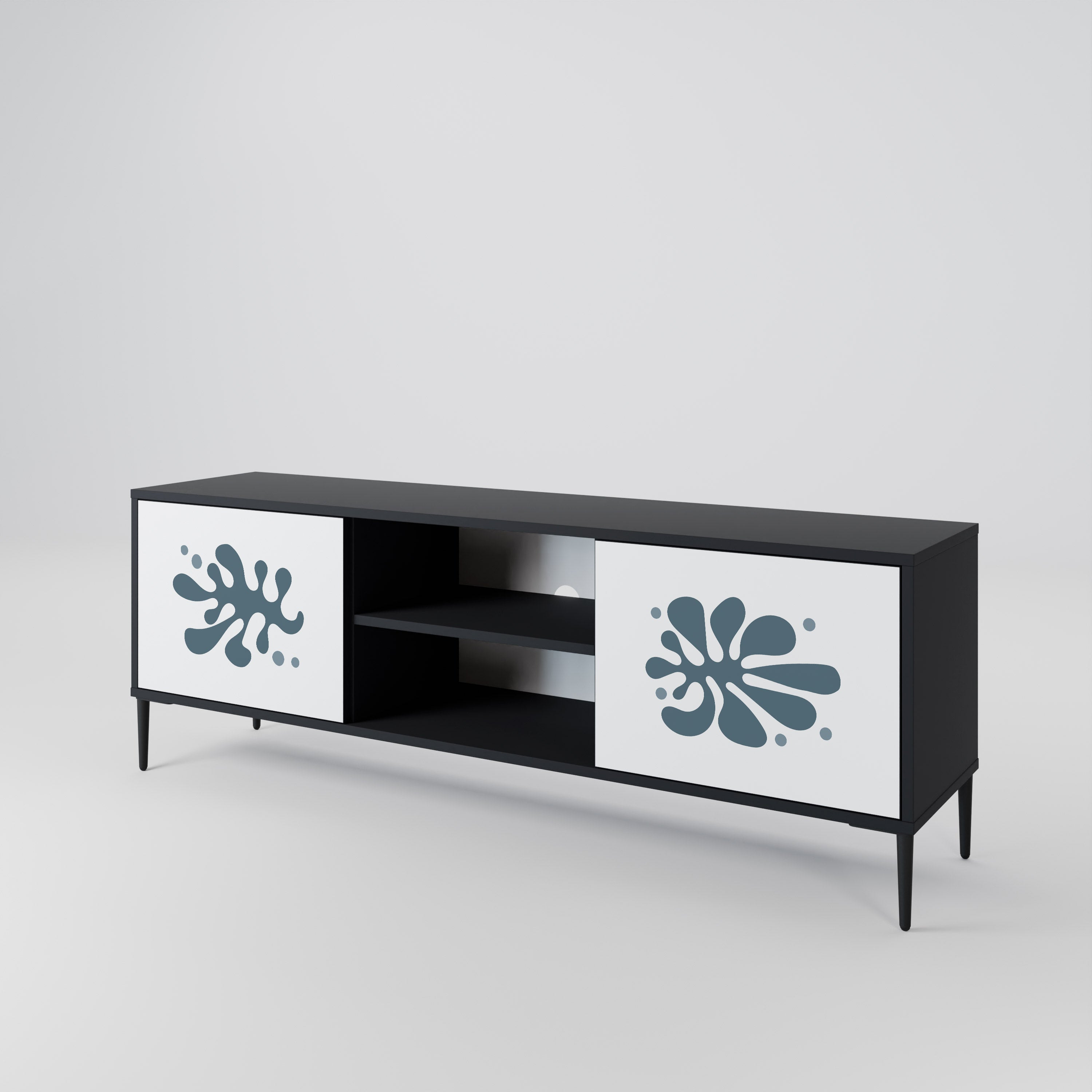 WONDERLAND VEGETATION 2-Door TV Stand in Black Finish