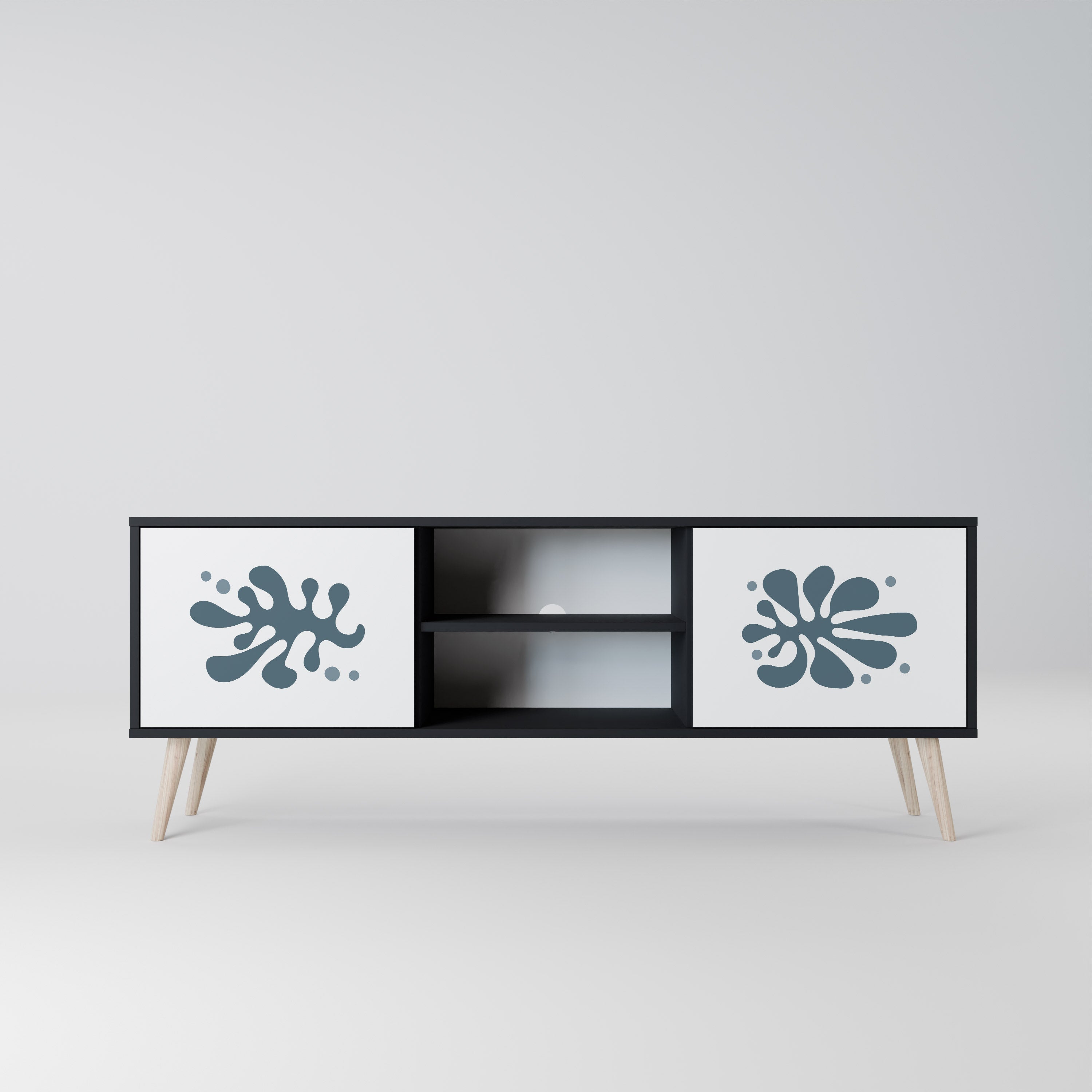 WONDERLAND VEGETATION 2-Door TV Stand in Black Finish