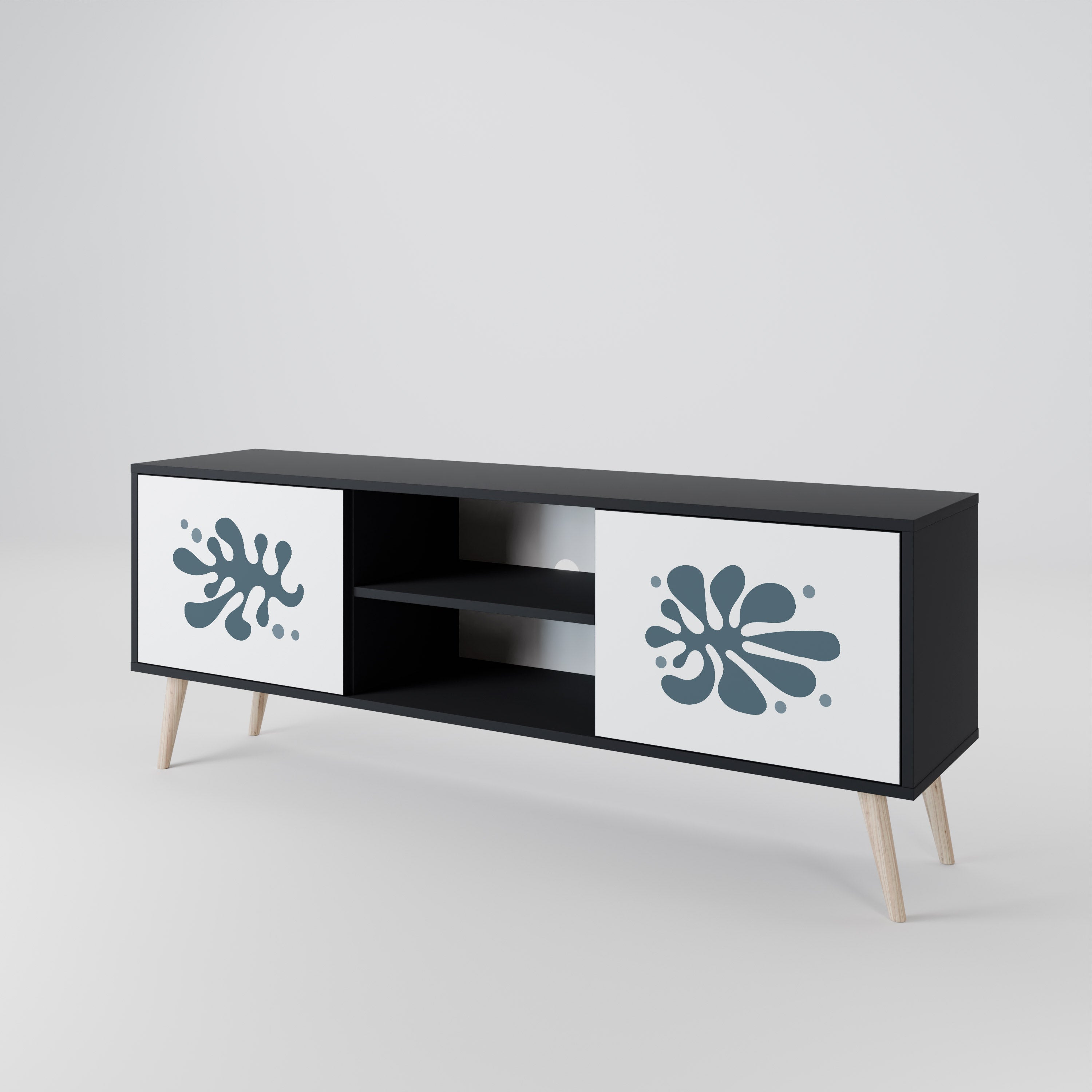 WONDERLAND VEGETATION 2-Door TV Stand in Black Finish
