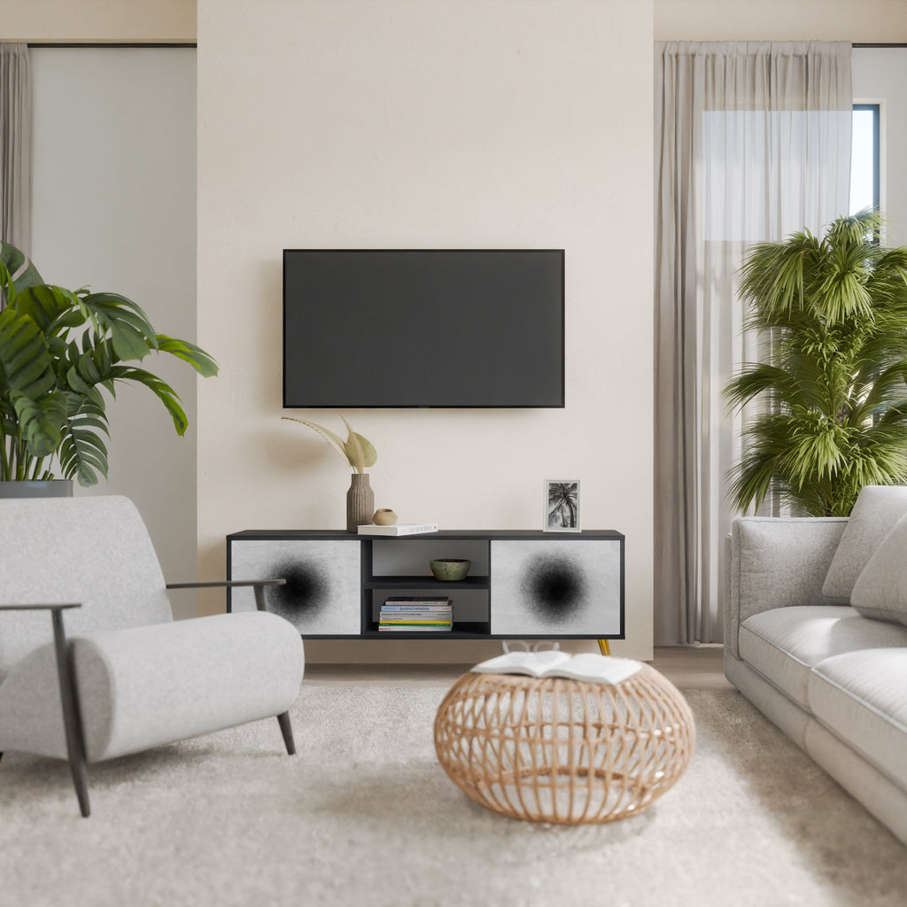 Meuble TV 2 portes BLACK HOLE finition noire