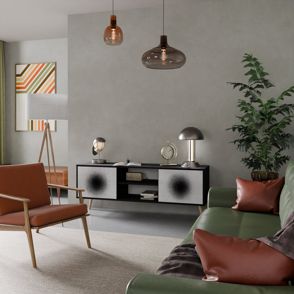 Meuble TV 2 portes BLACK HOLE finition noire