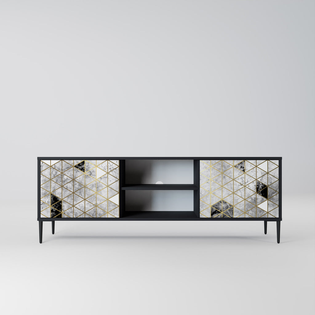 Meuble TV 2 portes ASHEN ARIA finition noire