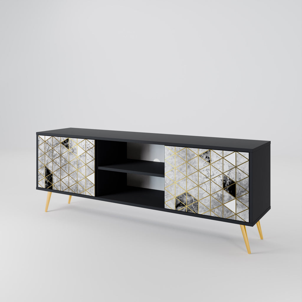 Meuble TV 2 portes ASHEN ARIA finition noire