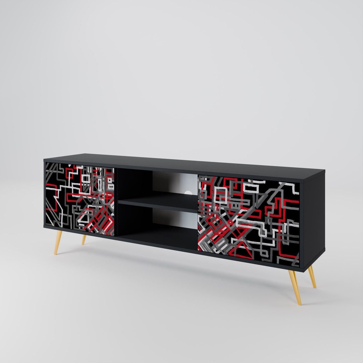 BROKEN LINES 2-Door TV Cabinet