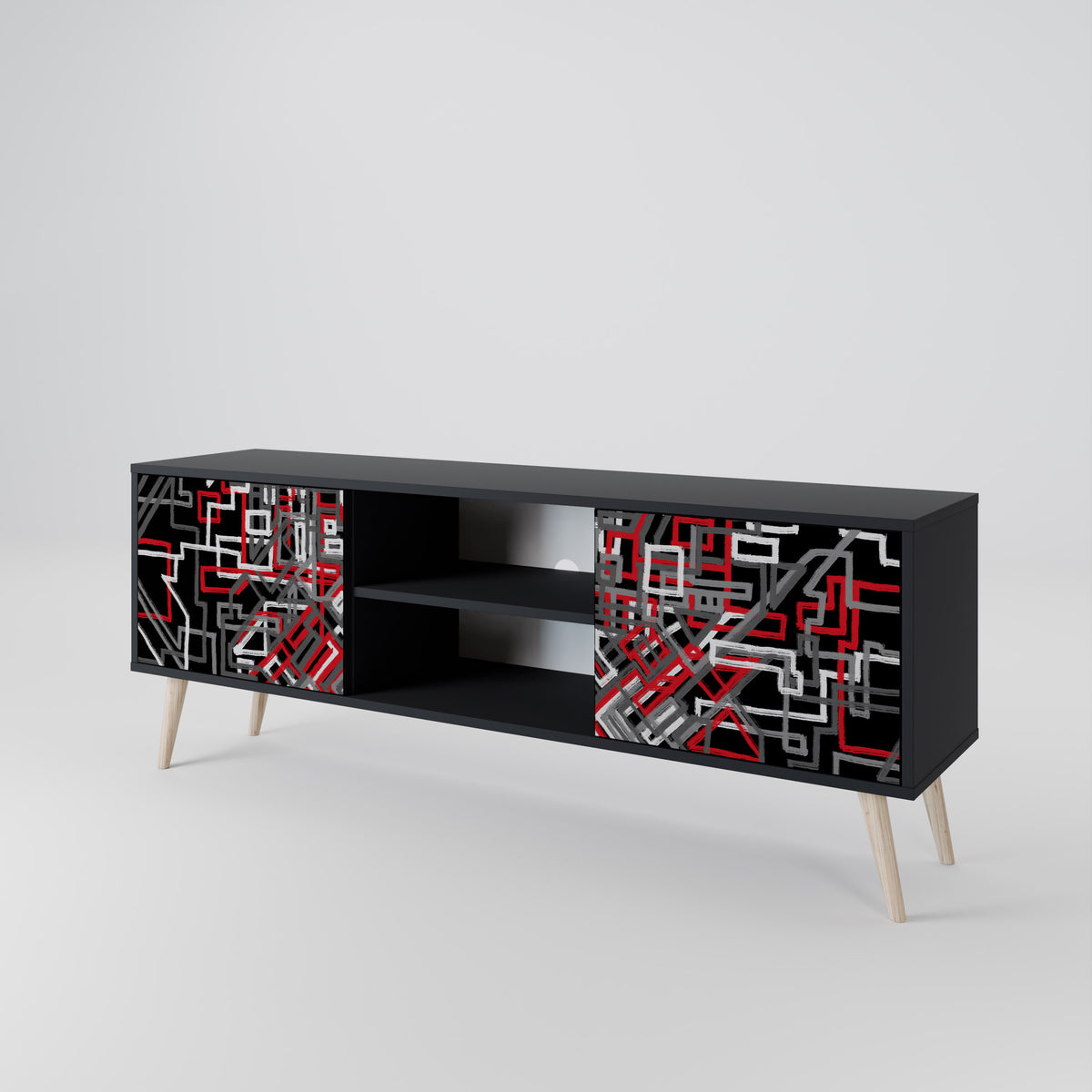 BROKEN LINES 2-Door TV Cabinet