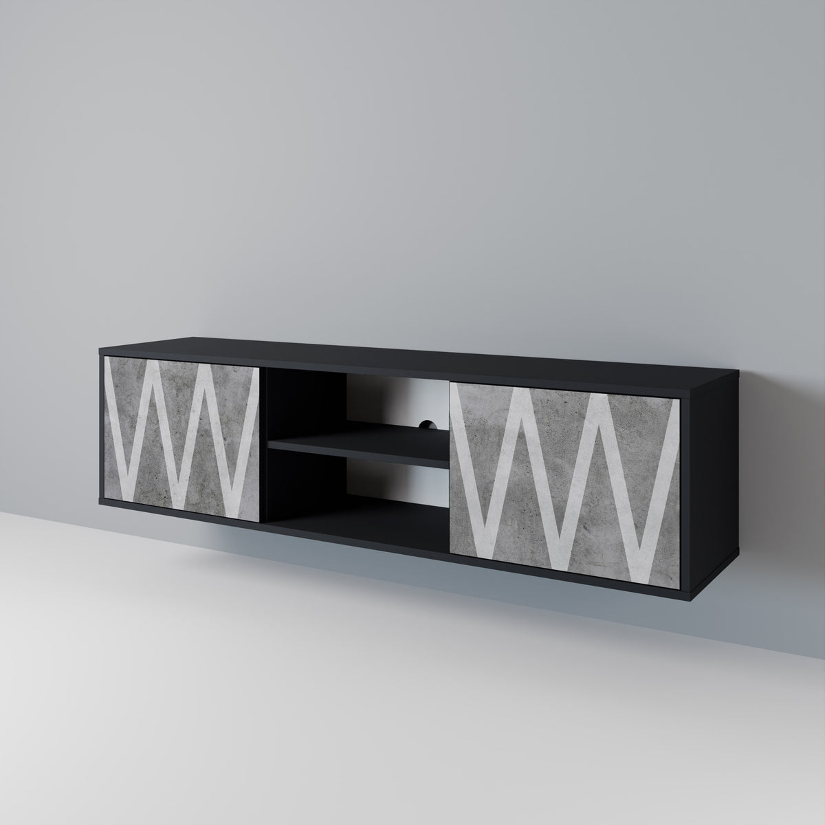 SOLID ZIG ZAG 2-Door TV Cabinet