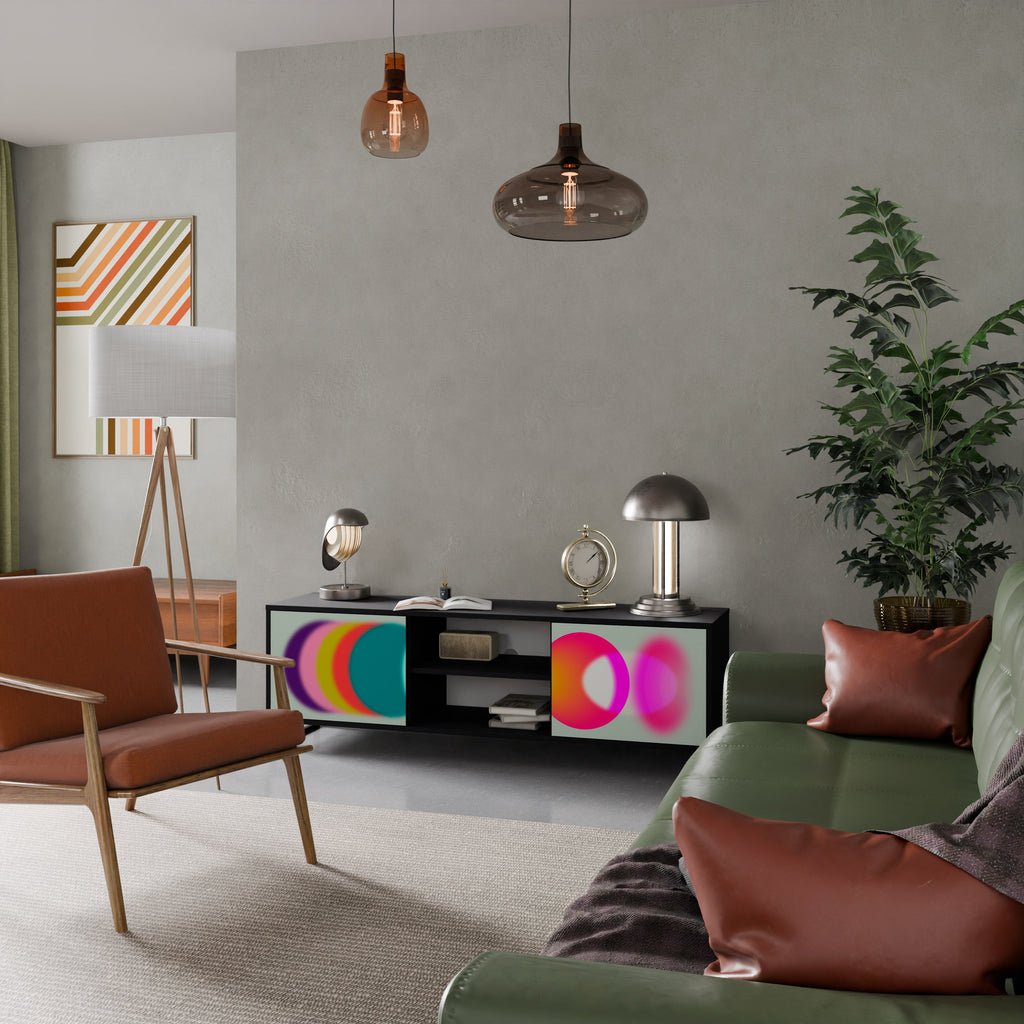 Meuble TV 2 portes SYMPHONY OF COLORS en finition noire