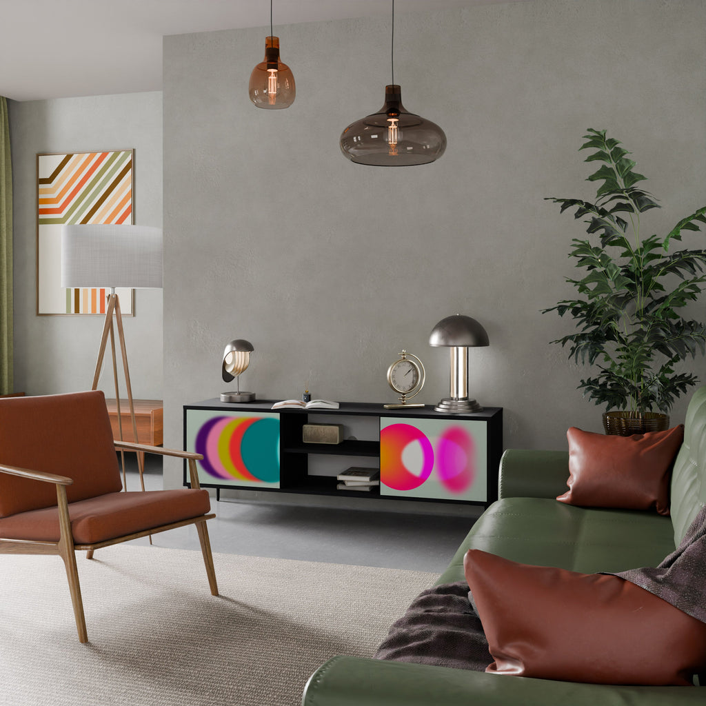 Meuble TV 2 portes SYMPHONY OF COLORS en finition noire