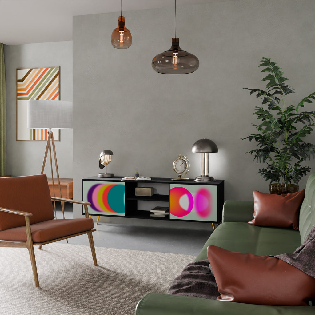 Meuble TV 2 portes SYMPHONY OF COLORS en finition noire