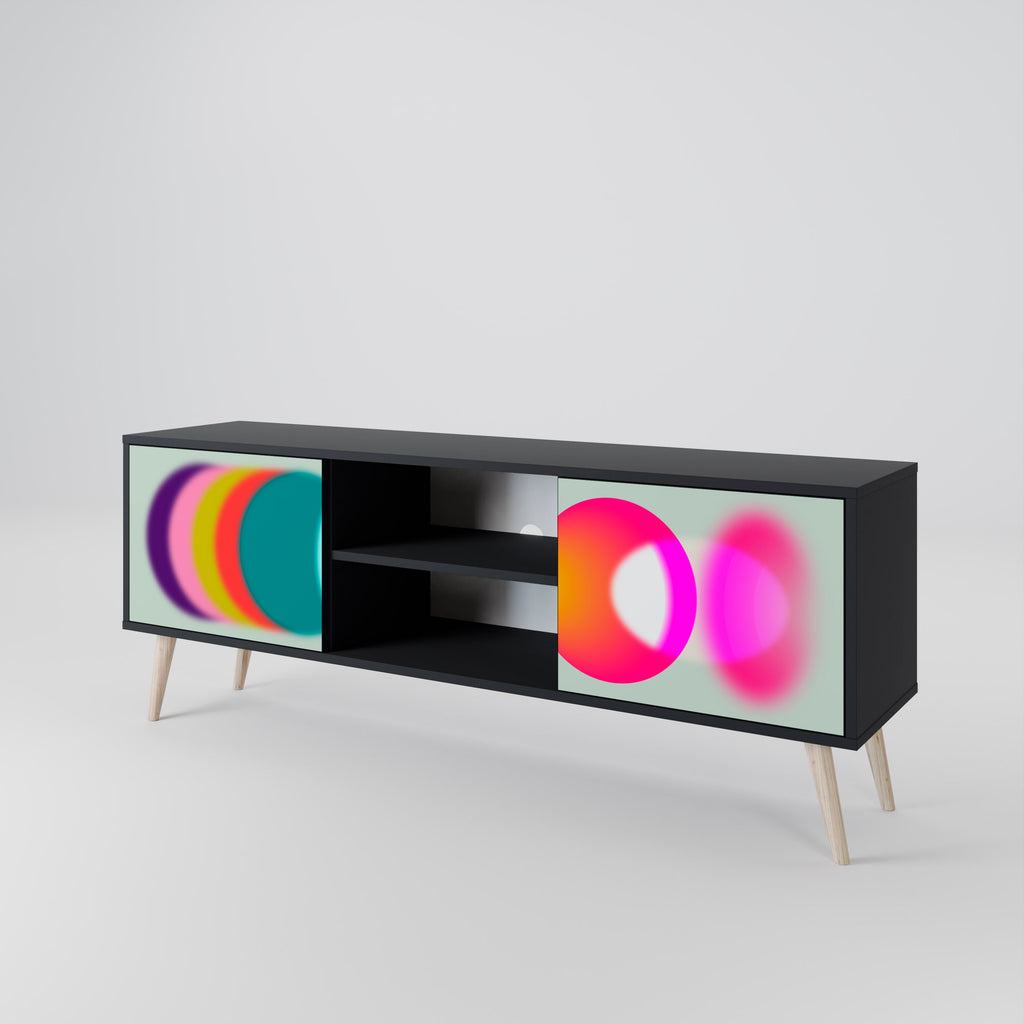 Meuble TV 2 portes SYMPHONY OF COLORS en finition noire