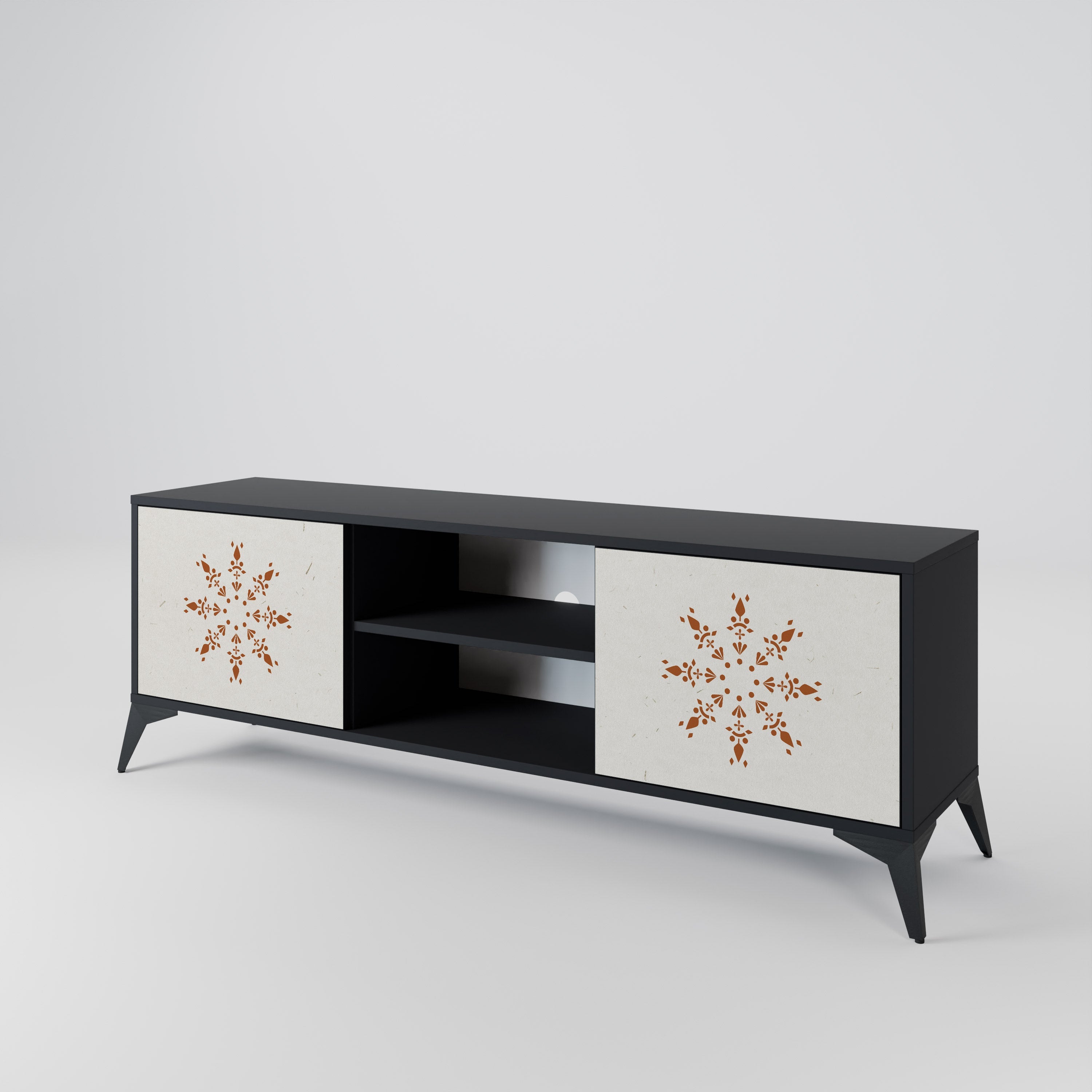 DAILY HARMONY 2-Door TV Stand in Black Finish