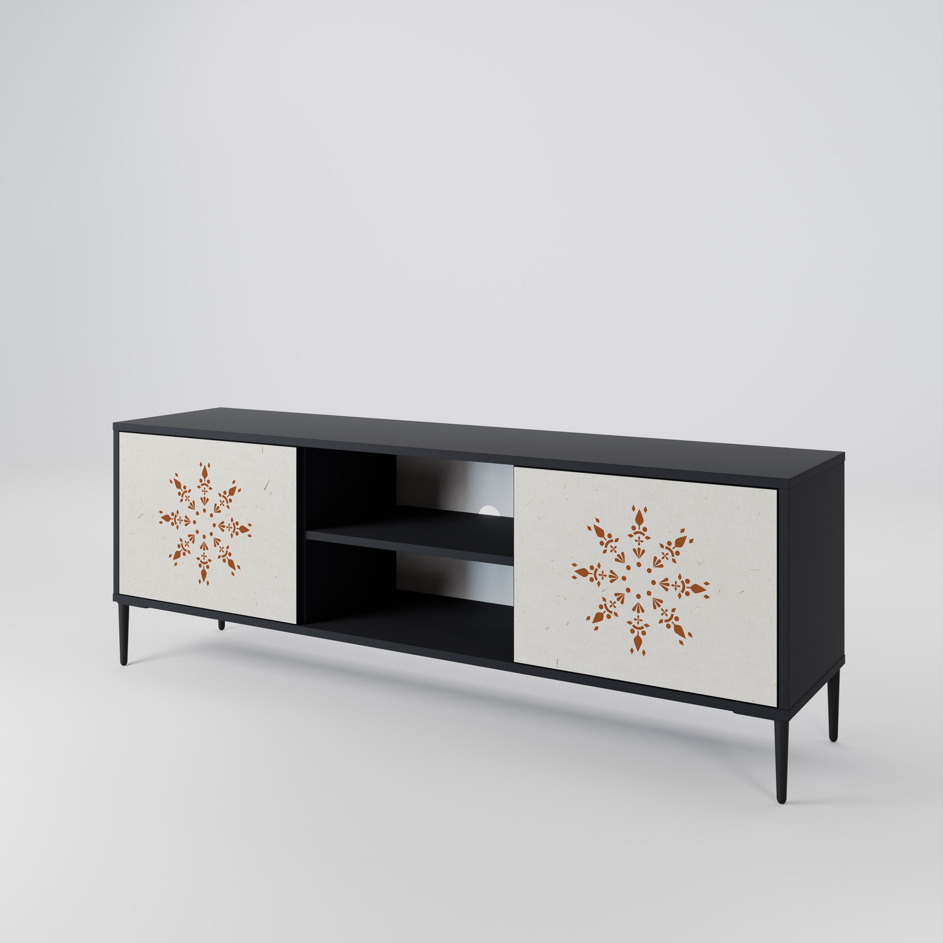 DAILY HARMONY 2-Door TV Stand in Black Finish