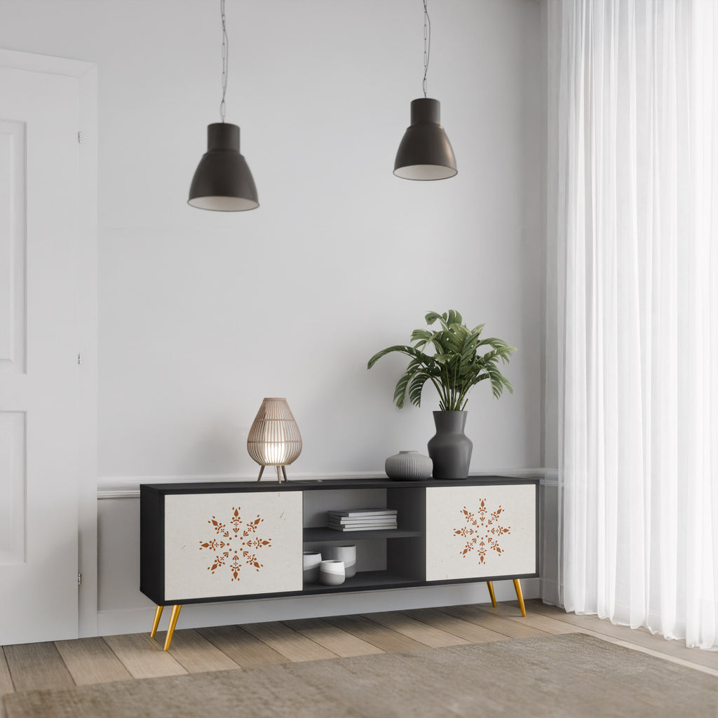 DAILY HARMONY 2-Door TV Stand in Black Finish