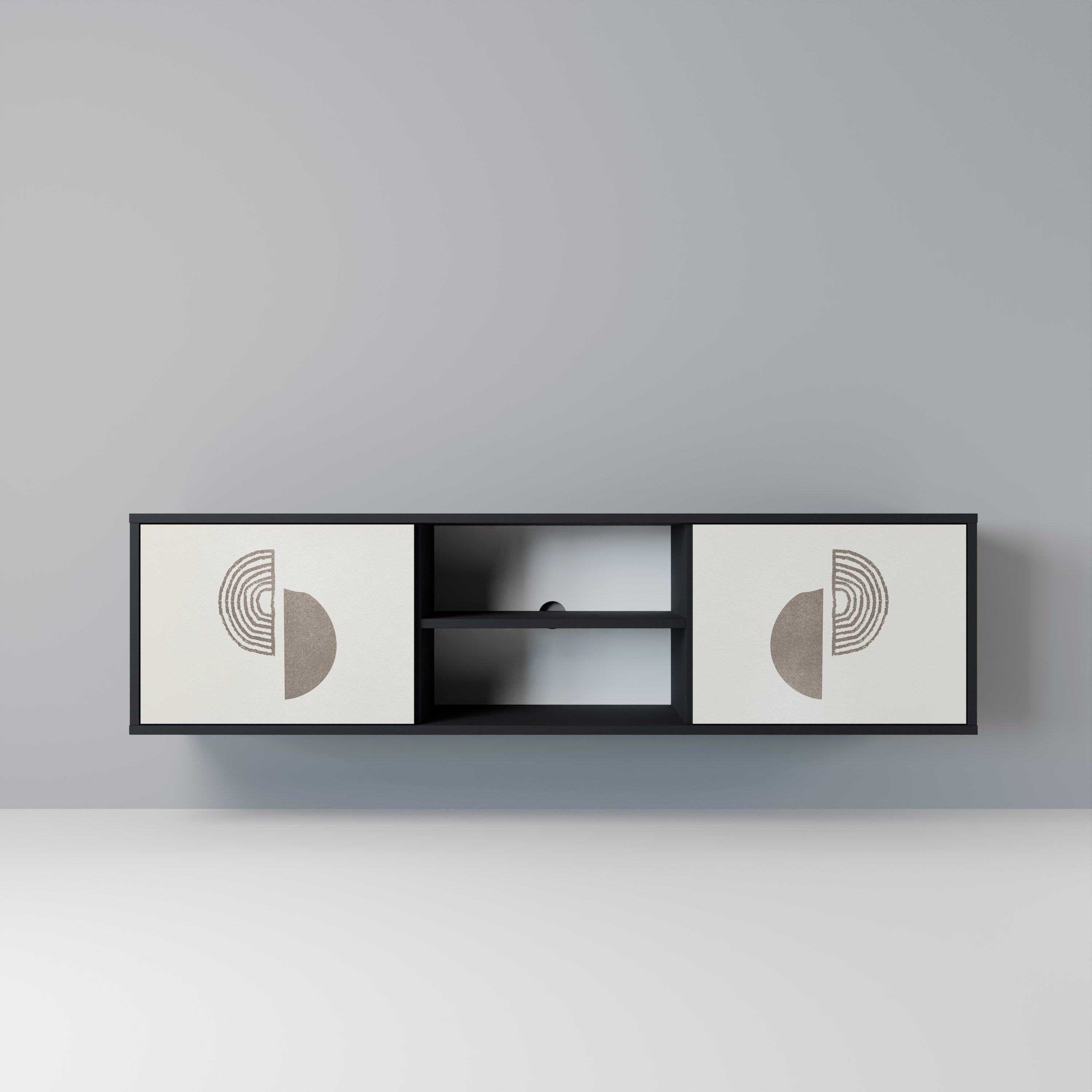 HARMONY ESSENCE 2-Door TV Stand in Black Finish