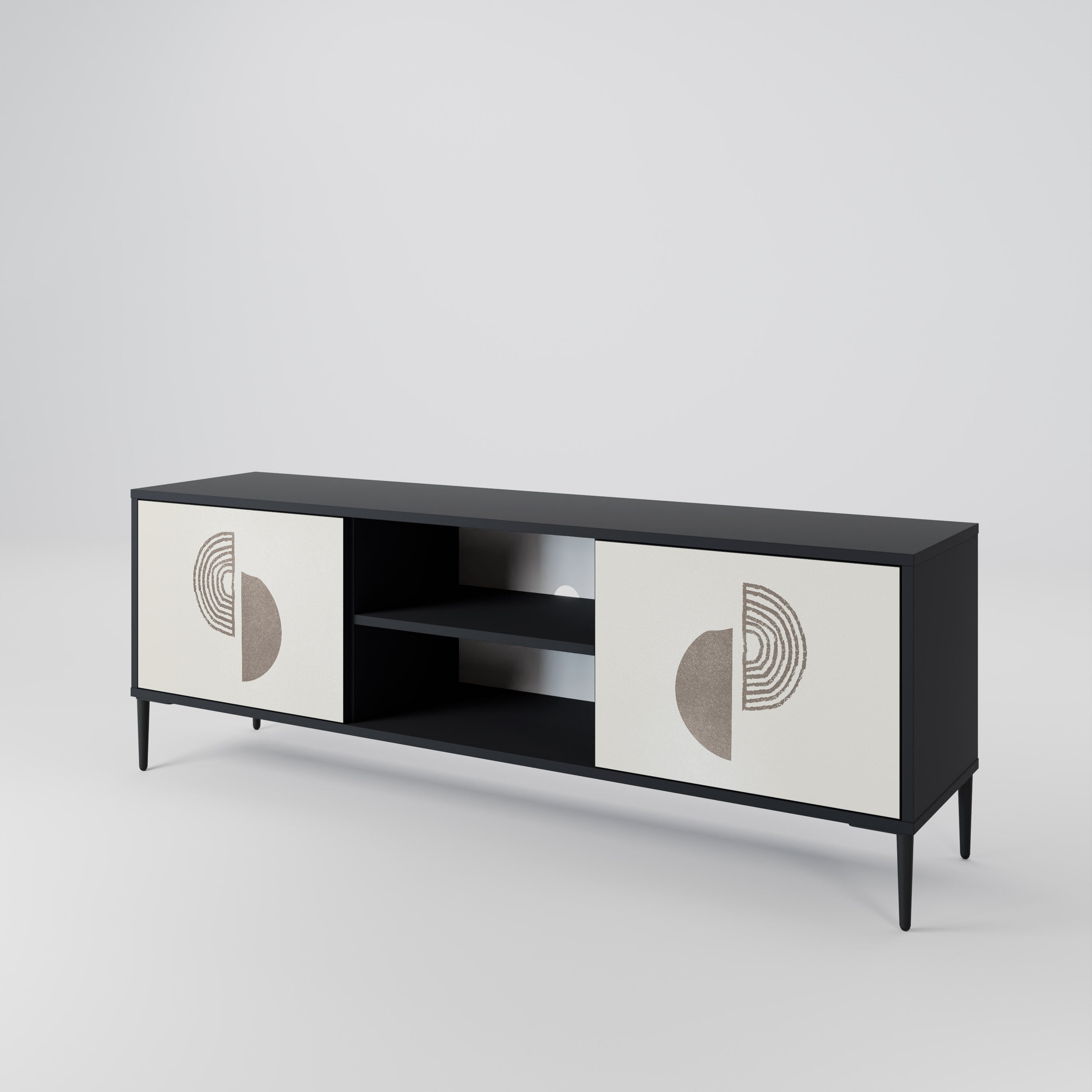 HARMONY ESSENCE 2-Door TV Stand in Black Finish