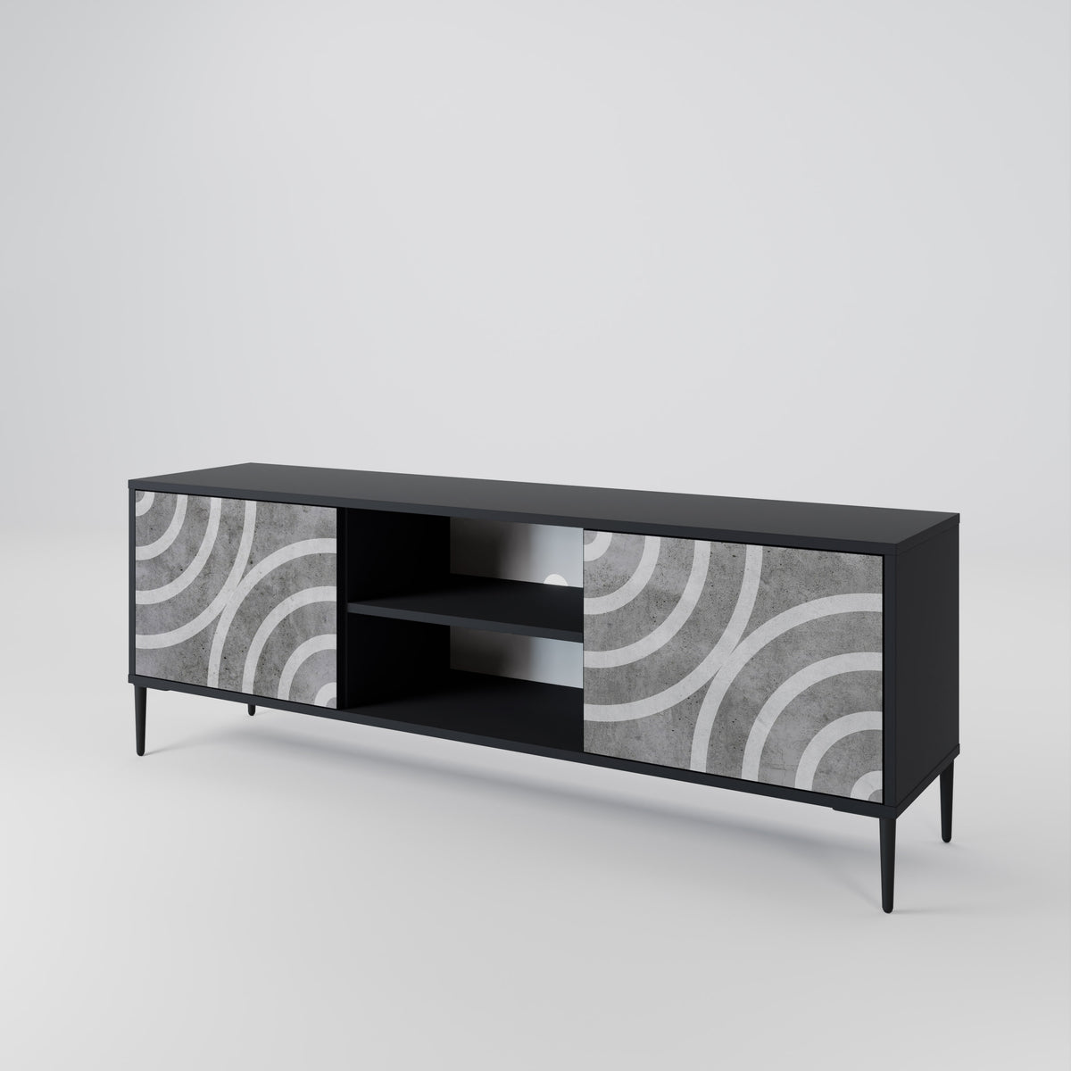 CIRCLE CONCRETE 2-Door TV Cabinet