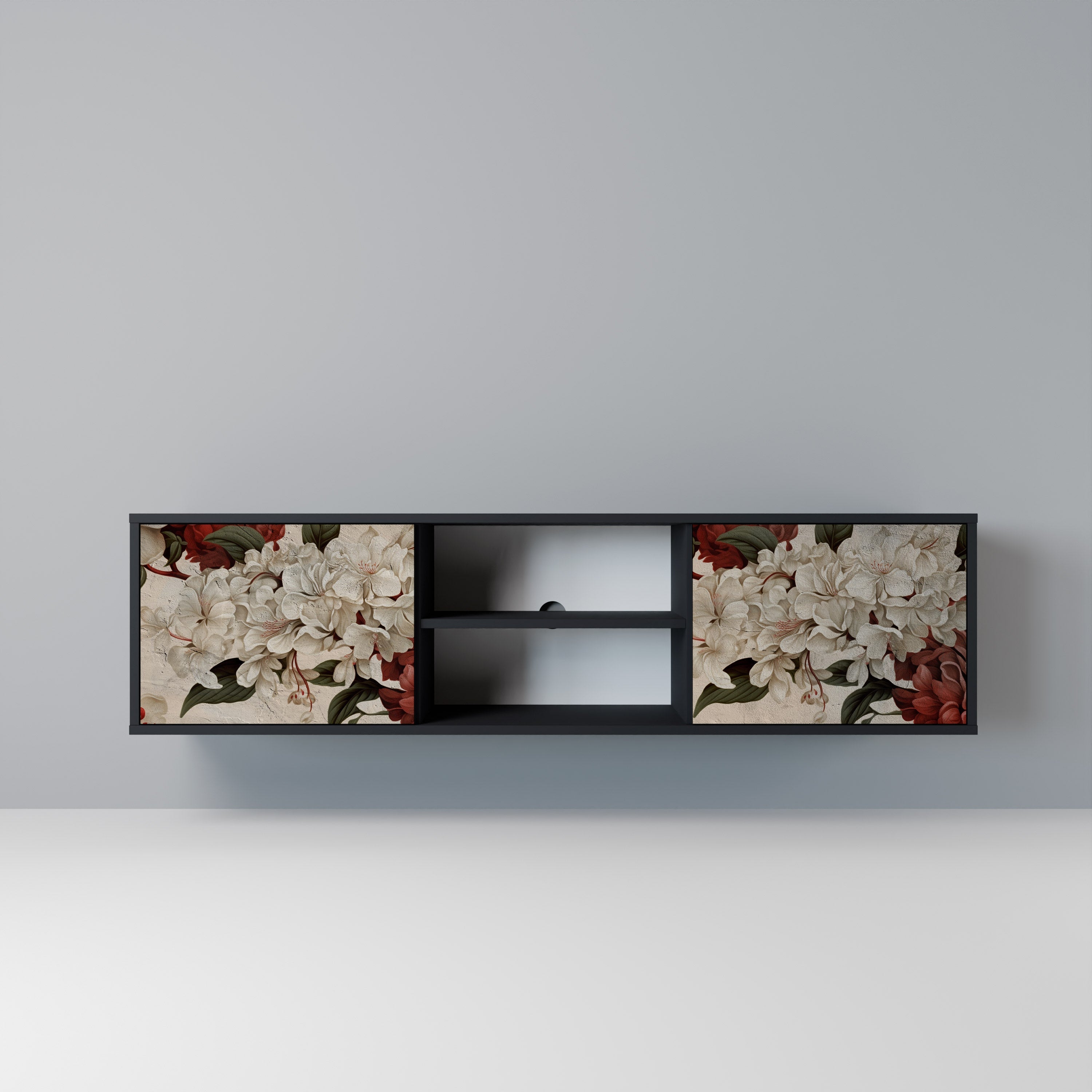 EPHEMERAL DAYS 2-Door TV Stand in Black Finish